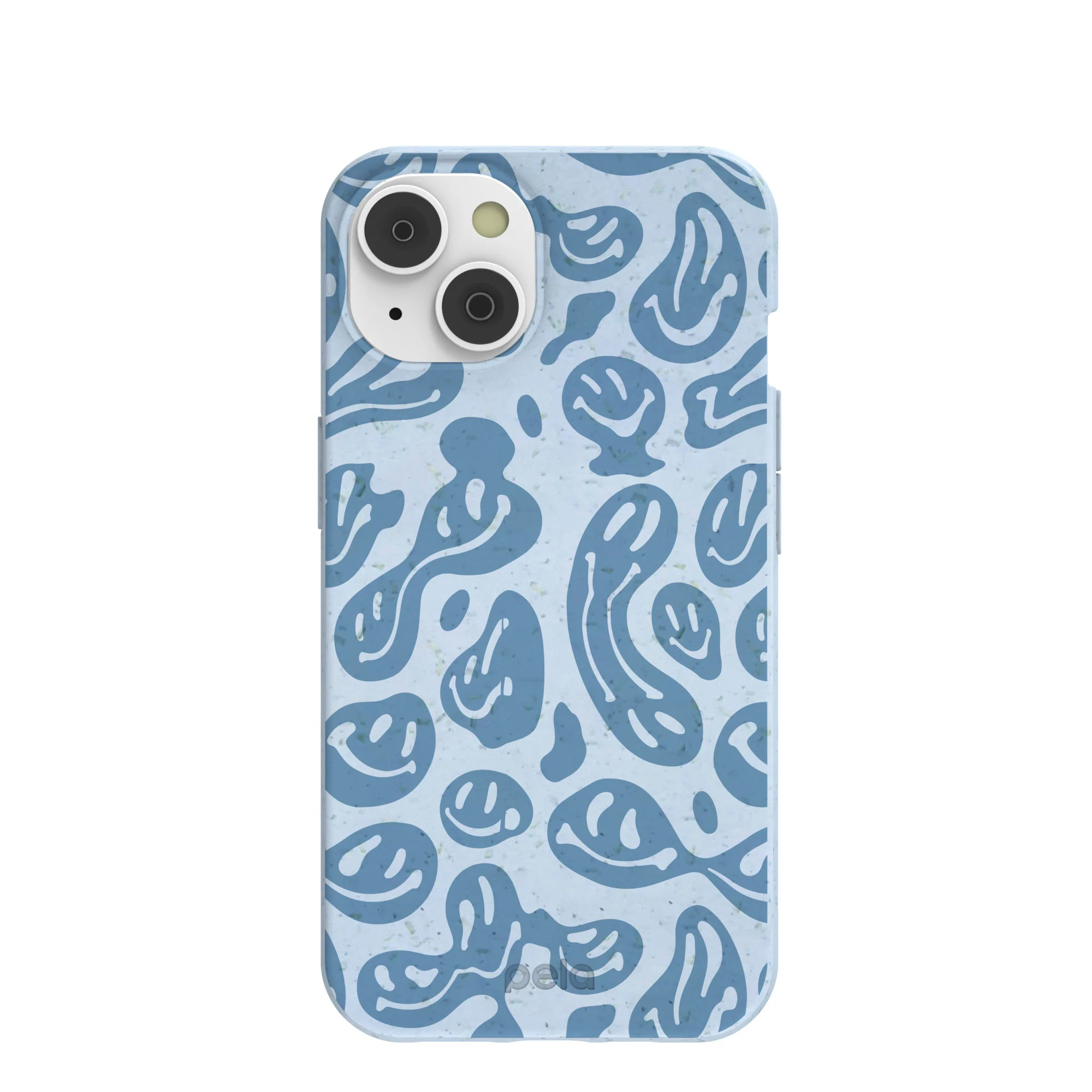 Powder Blue Melting Faces iPhone 14 Case