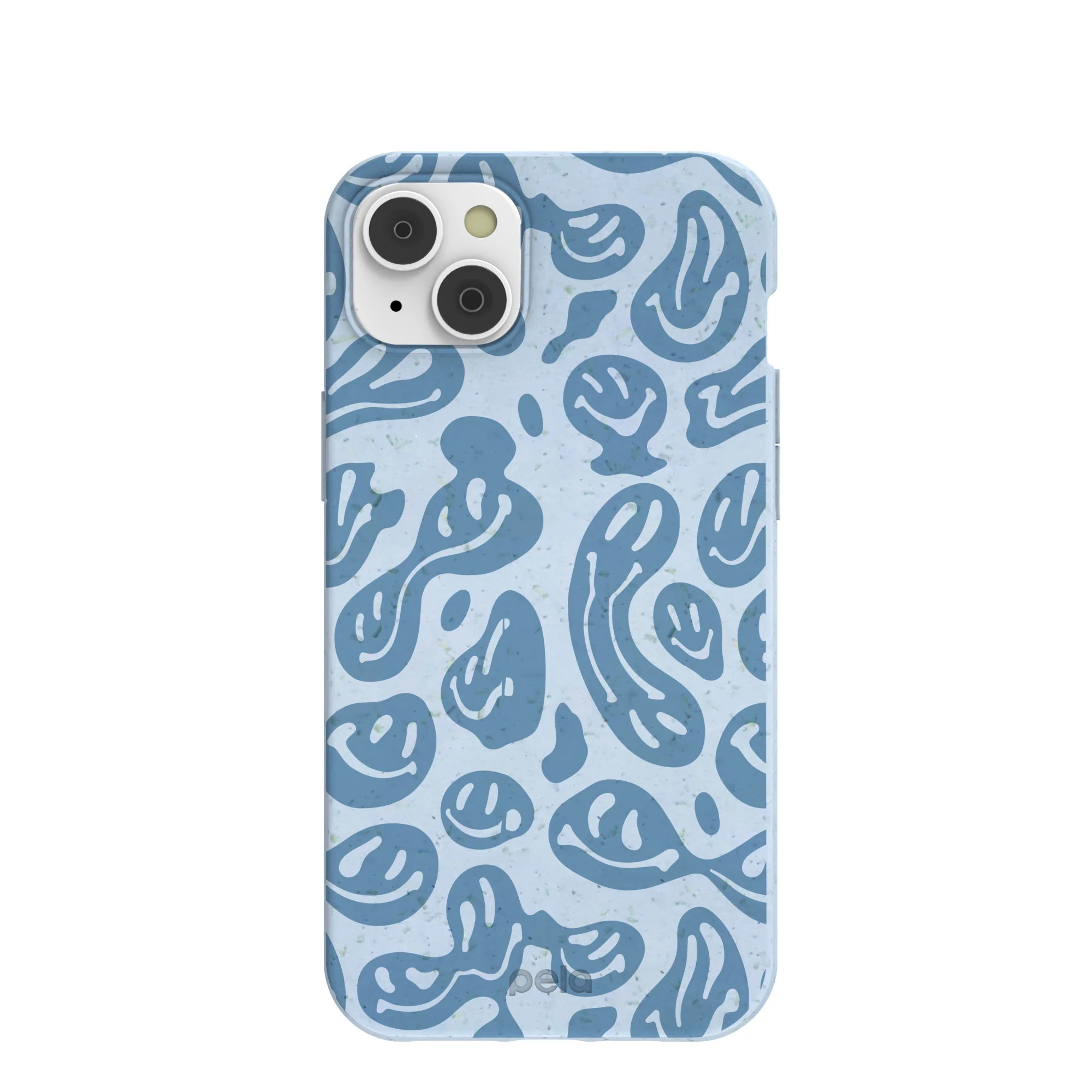 Powder Blue Melting Faces iPhone 14 Plus Case