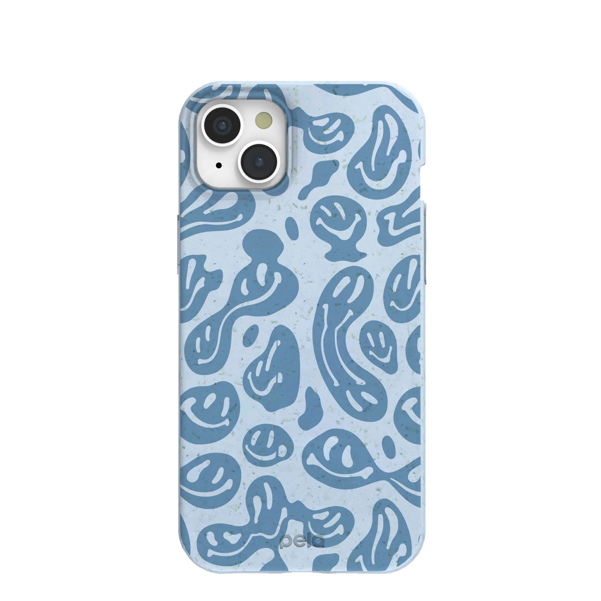 Powder Blue Melting Faces iPhone 15 Plus Case