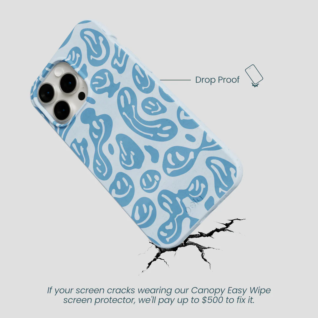Powder Blue Melting Faces iPhone 15 Pro Max Case - Image 4