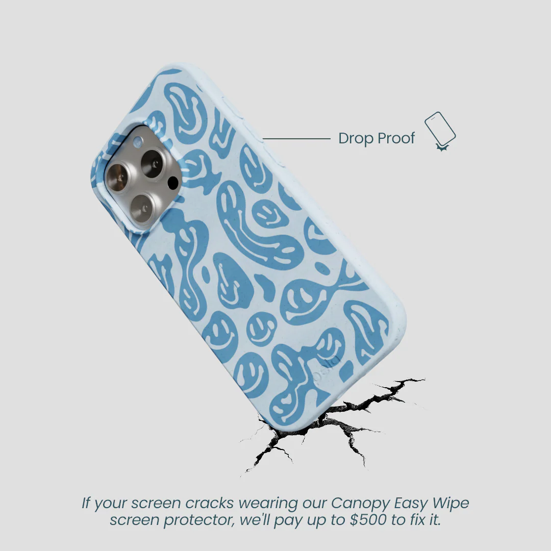 Powder Blue Melting Faces iPhone 16 Pro Case - Image 4