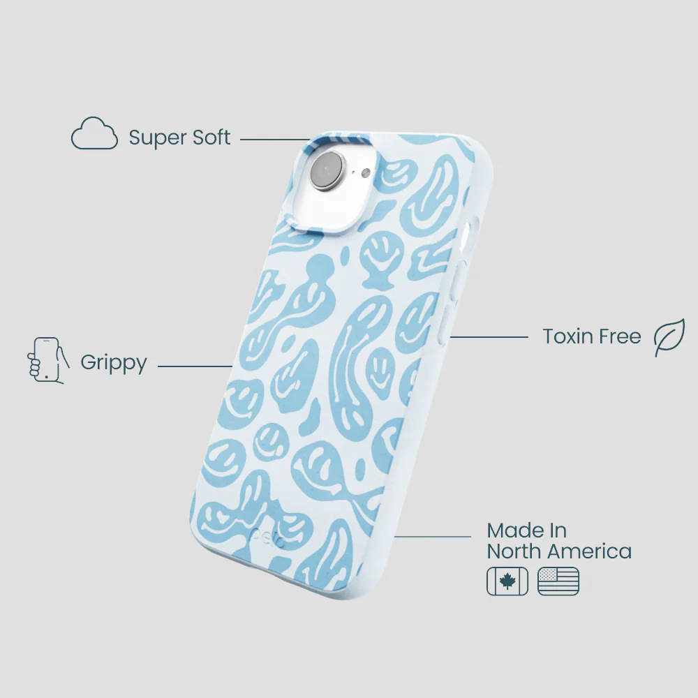 Powder Blue Melting Faces iPhone 16e/17e Case - Image 3