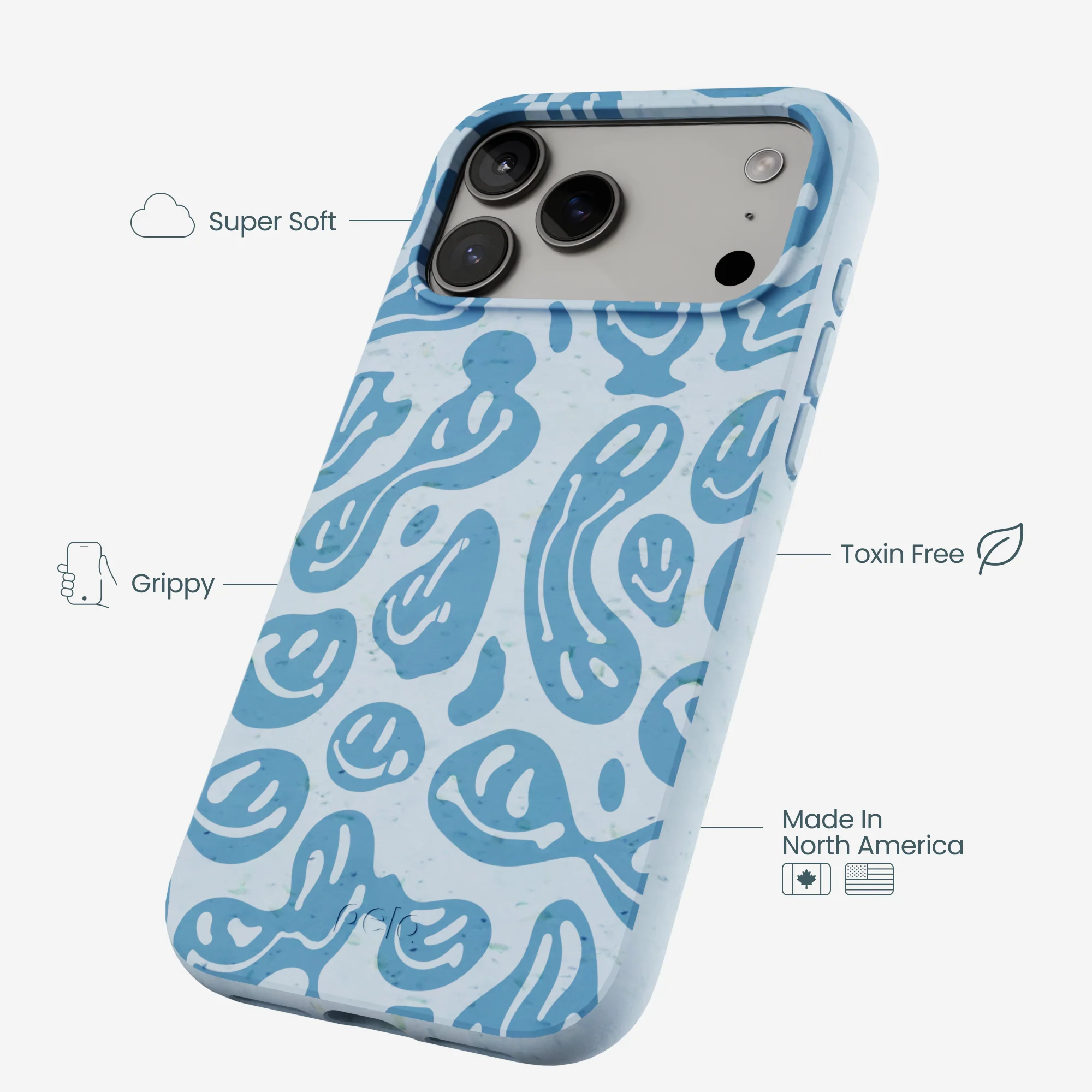 Powder Blue Melting Faces iPhone 17 Pro Max Case - Image 3