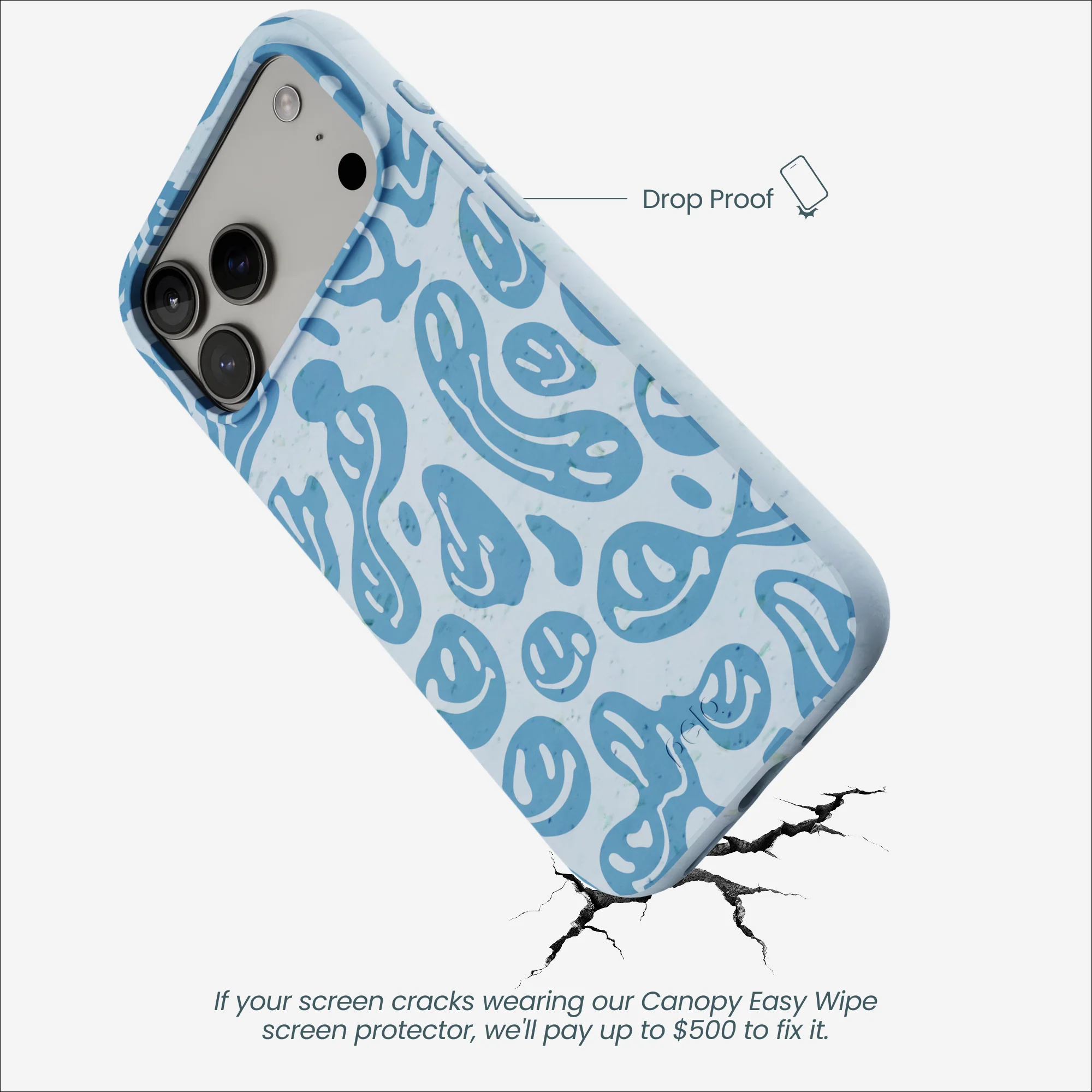 Powder Blue Melting Faces iPhone 17 Pro Max Case - Image 4