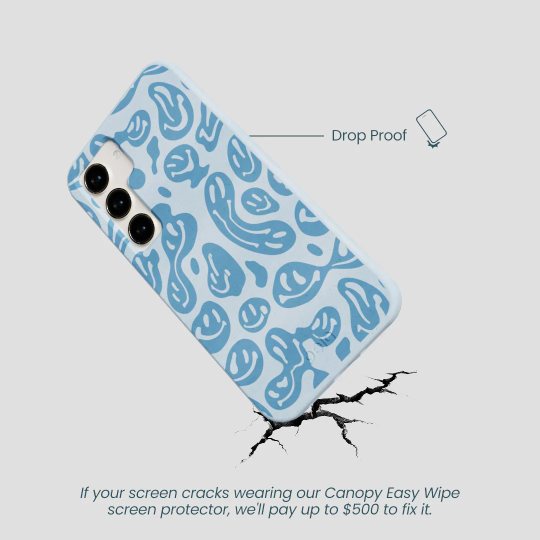 Powder Blue Melting Faces Samsung Galaxy S23 Case - Image 4
