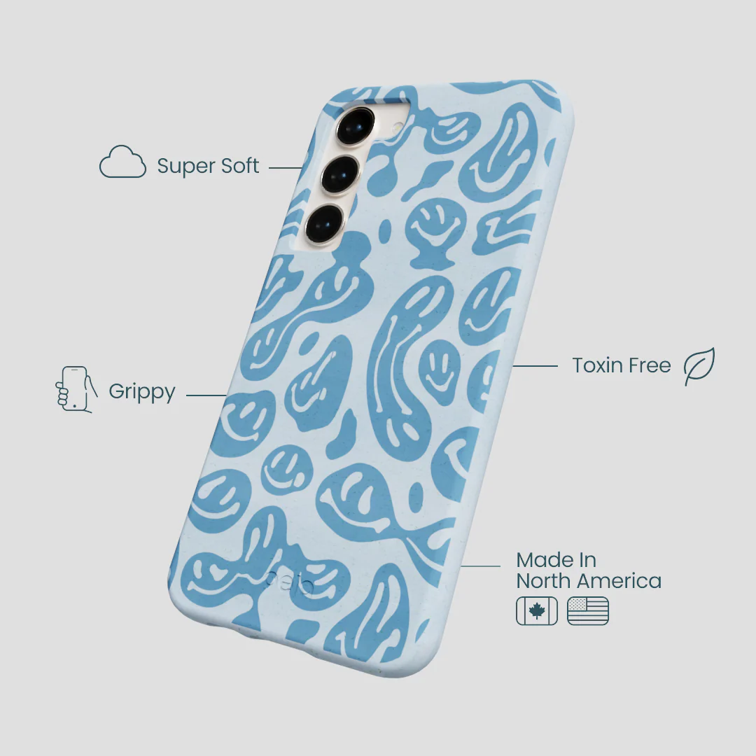 Powder Blue Melting Faces Samsung Galaxy S23+(Plus) Case - Image 3