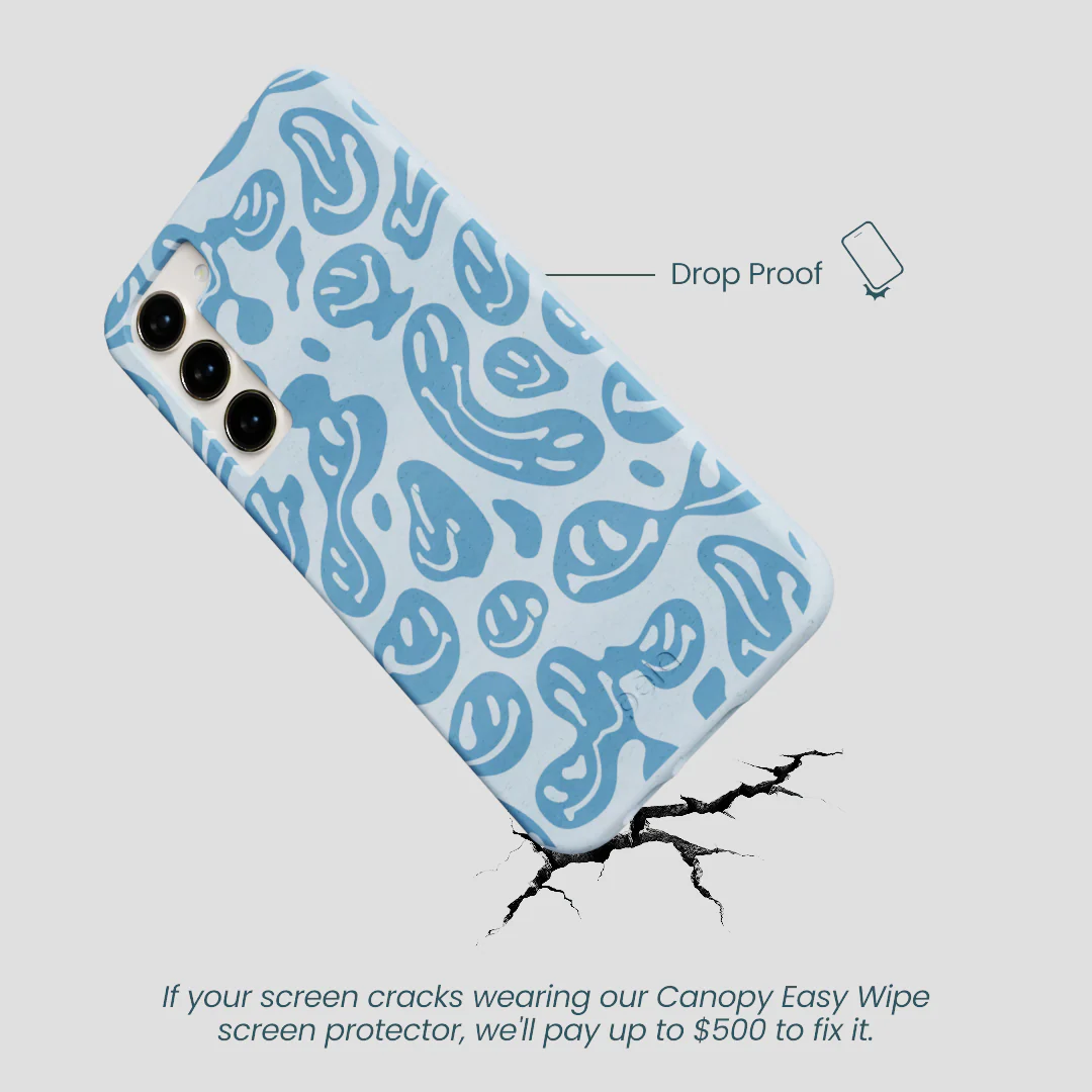 Powder Blue Melting Faces Samsung Galaxy S23+(Plus) Case - Image 4