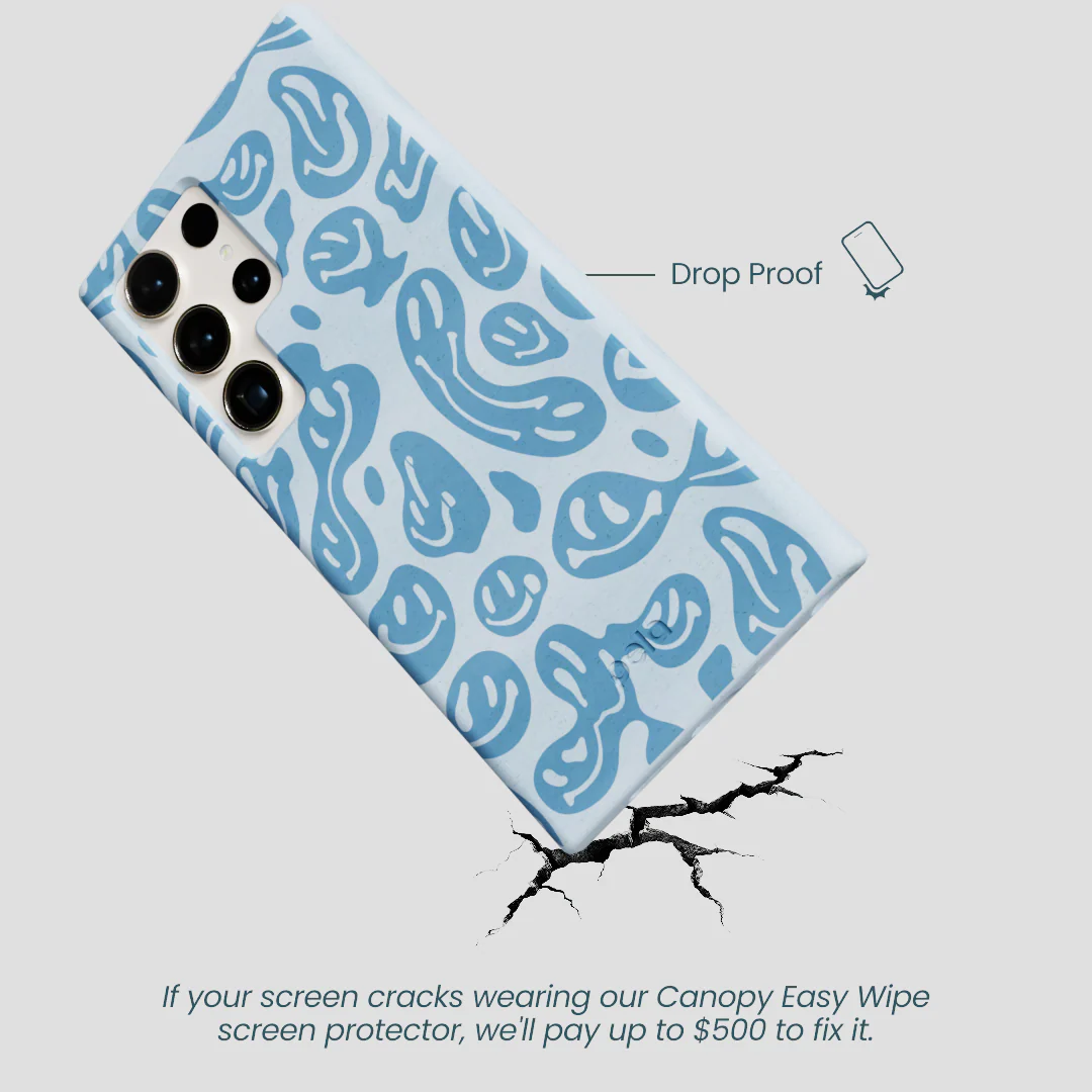 Powder Blue Melting Faces Samsung Galaxy S24 Ultra Case - Image 4