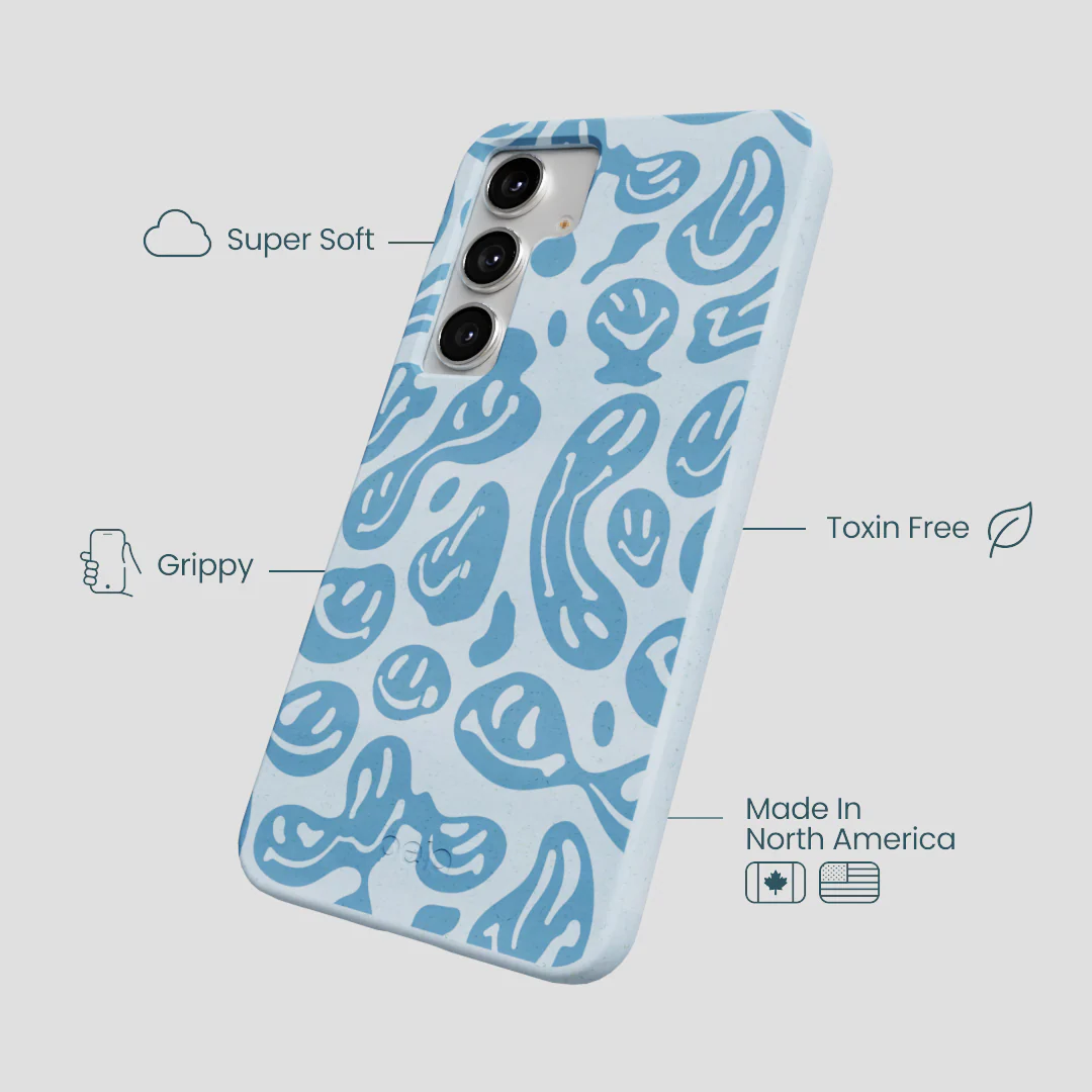 Powder Blue Melting Faces Samsung Galaxy S25+(Plus) Case - Image 3