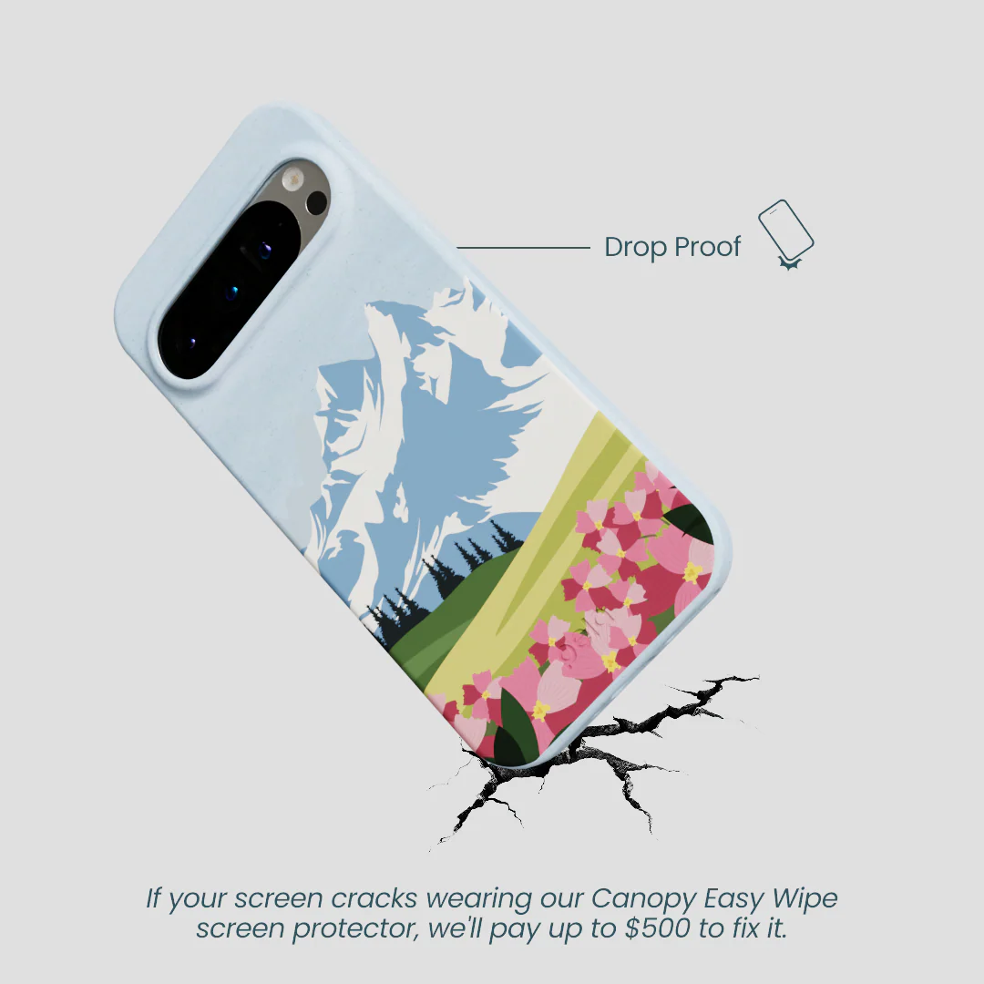 Powder Blue Mountains and Blooms Google Pixel 9/9 Pro Case - Image 4