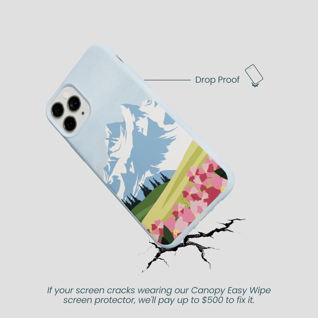 Powder Blue Mountains and Blooms iPhone 11 Pro Case - Image 4