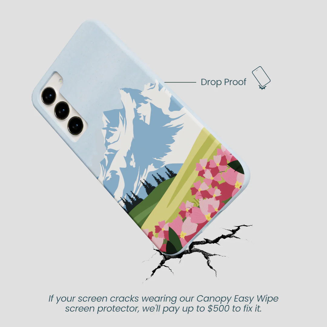 Powder Blue Mountains and Blooms Samsung Galaxy S24+(Plus) Case - Image 5