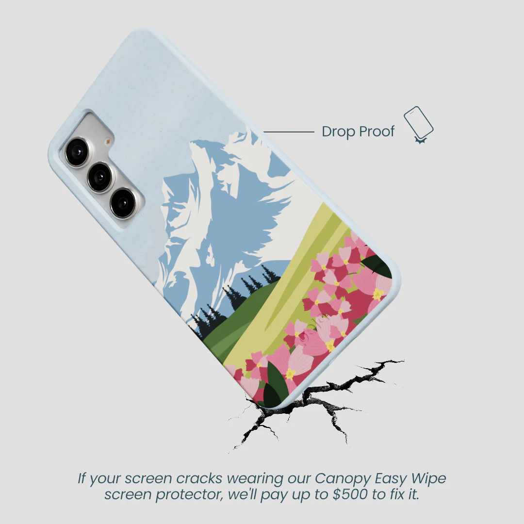 Powder Blue Mountains and Blooms Samsung Galaxy S25+(Plus) Case - Image 5