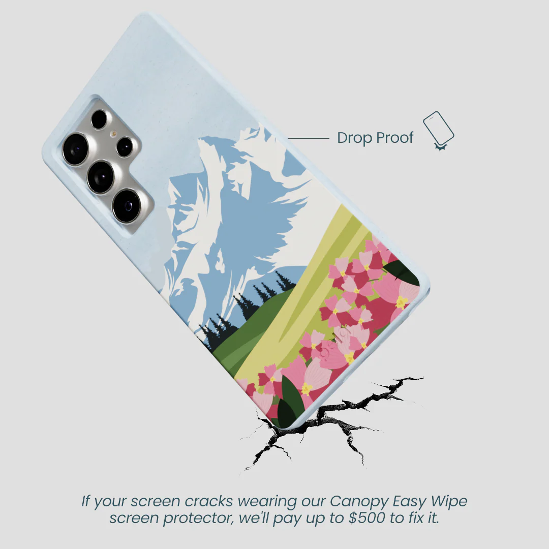 Powder Blue Mountains and Blooms Samsung Galaxy S25 Ultra Case - Image 5