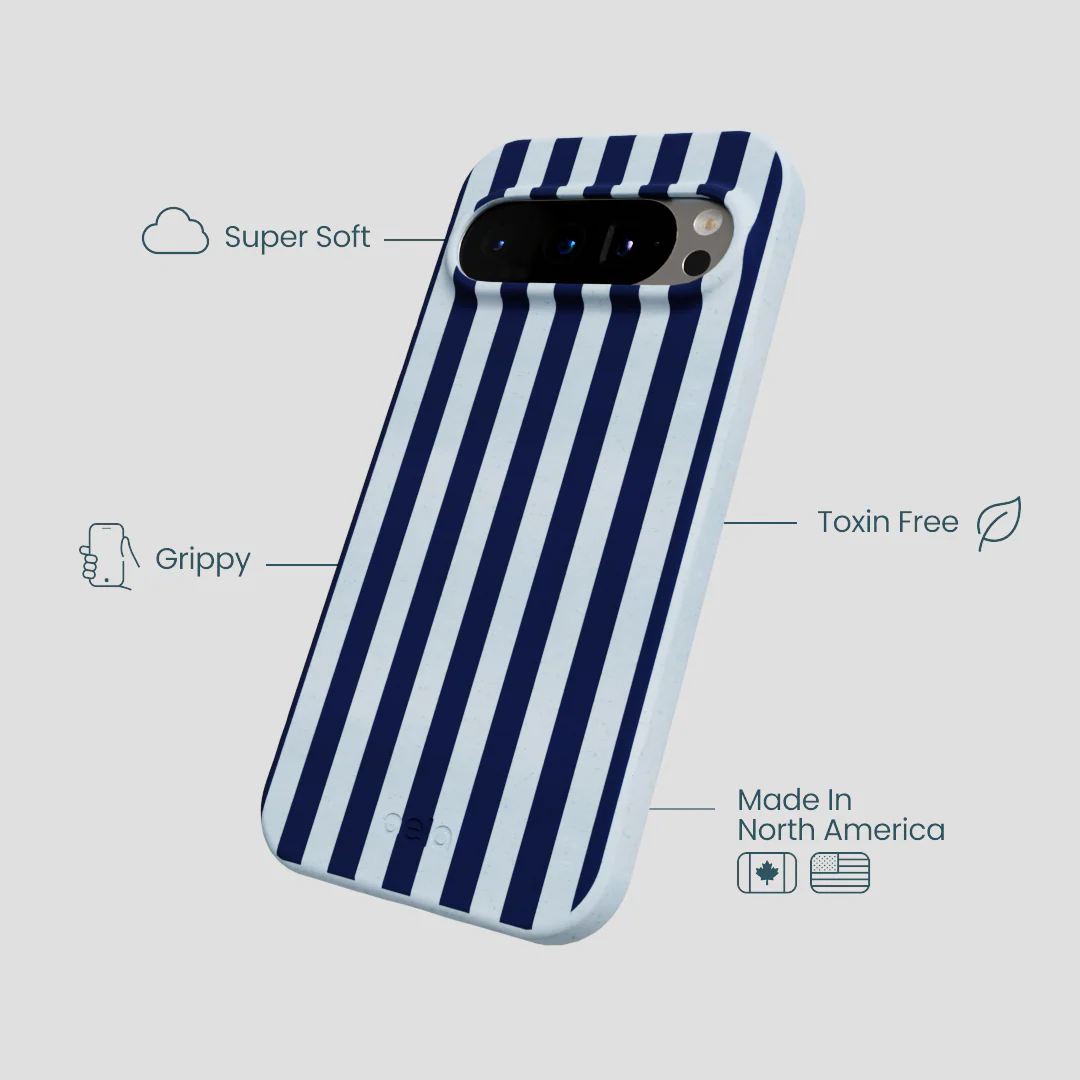 Powder Blue Navy Stripes Google Pixel 9/9 Pro Case - Image 3