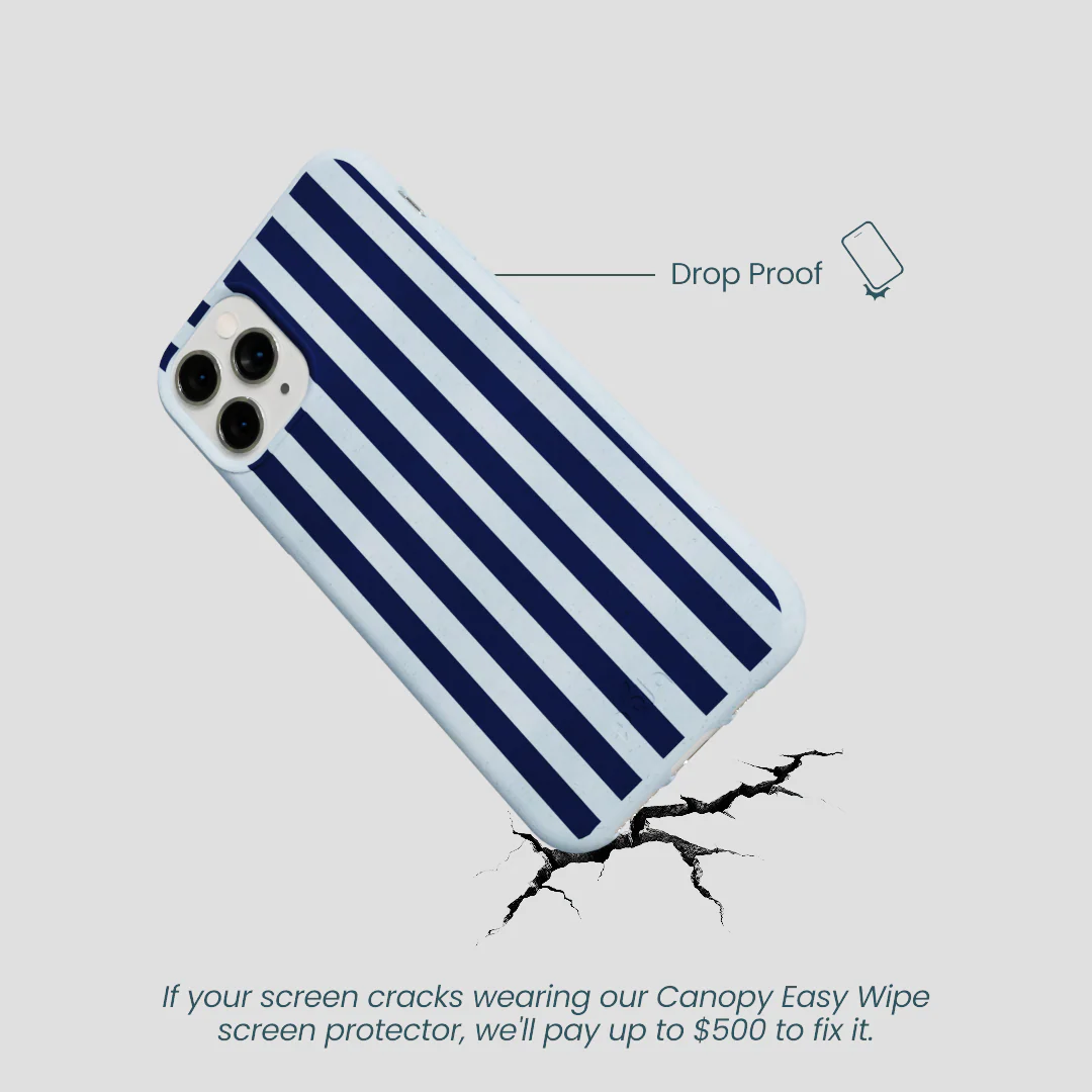 Powder Blue Navy Stripes iPhone 11 Pro Case - Image 5
