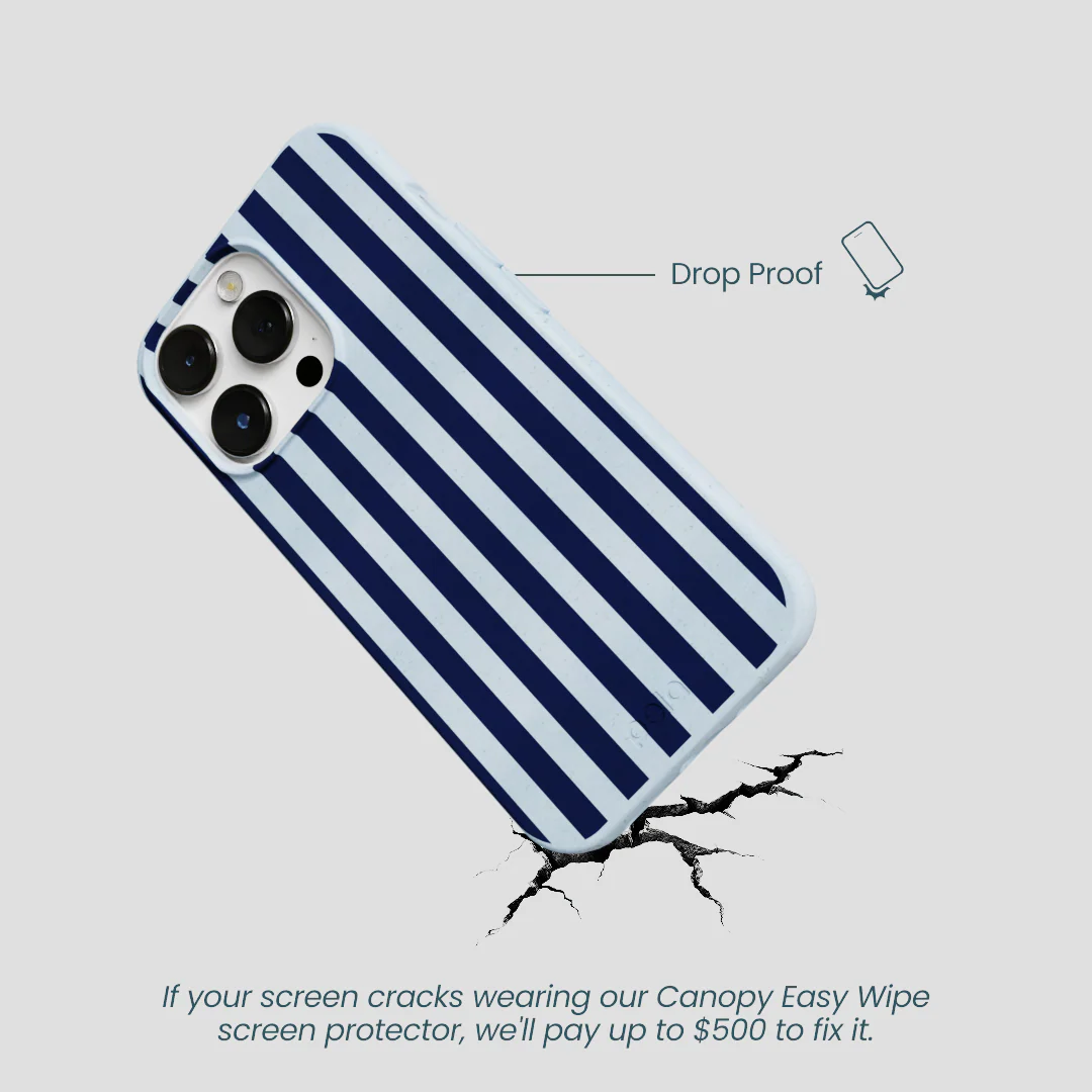 Powder Blue Navy Stripes iPhone 13 Pro Case - Image 5