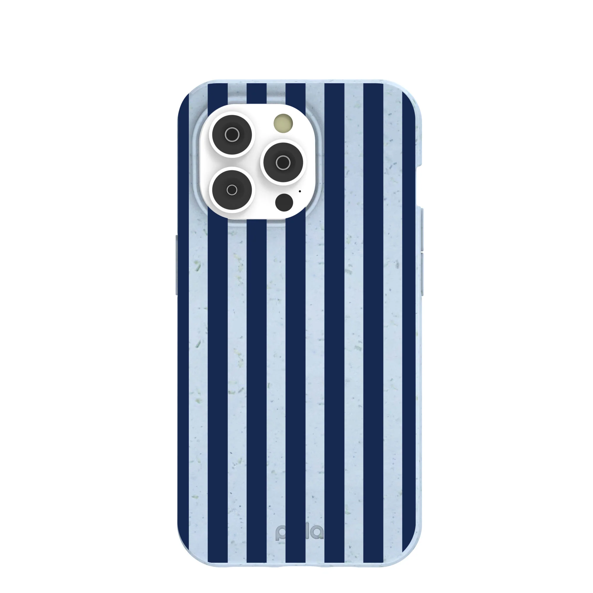 Powder Blue Navy Stripes iPhone 14 Pro Case