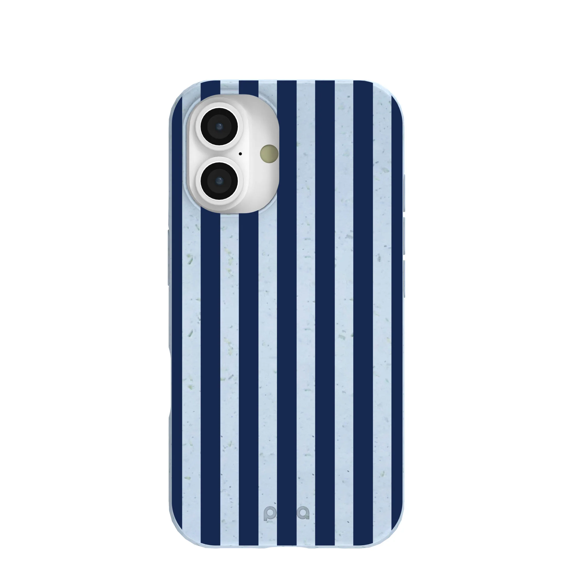 Powder Blue Navy Stripes iPhone 16 Case