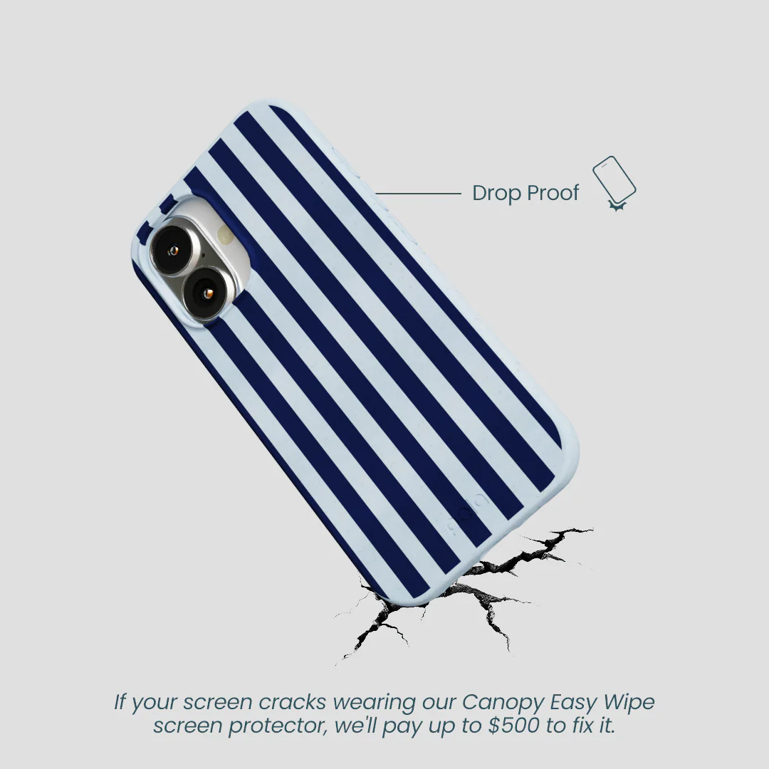 Powder Blue Navy Stripes iPhone 16 Case - Image 5