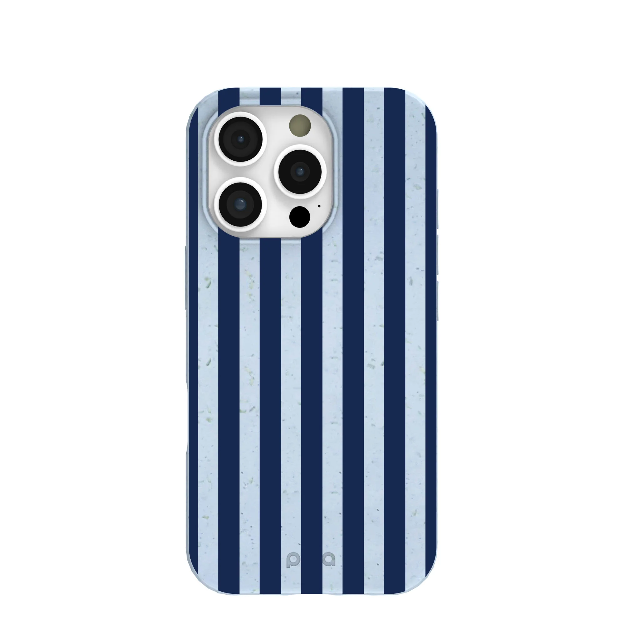 Powder Blue Navy Stripes iPhone 16 Pro Case