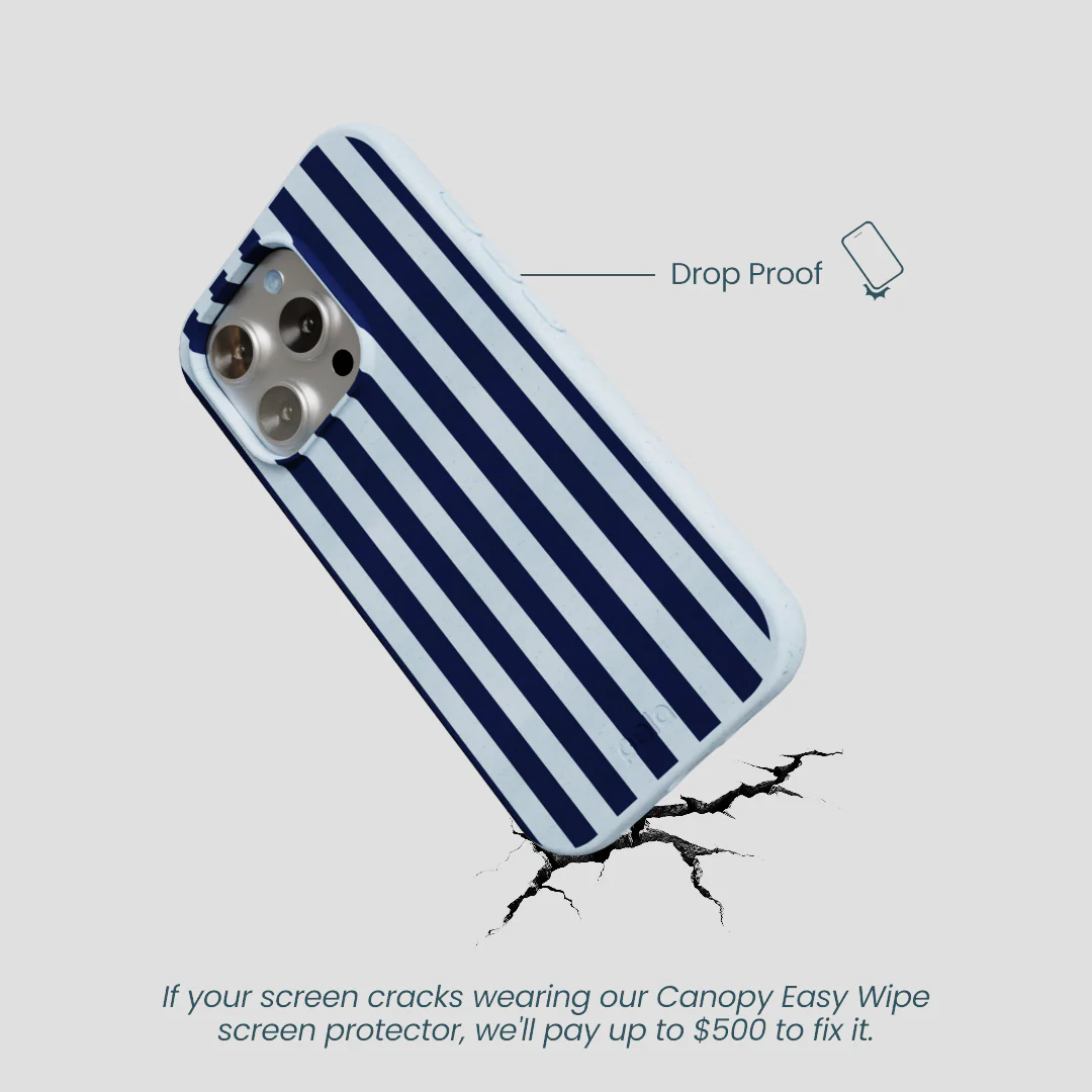 Powder Blue Navy Stripes iPhone 16 Pro Case - Image 5
