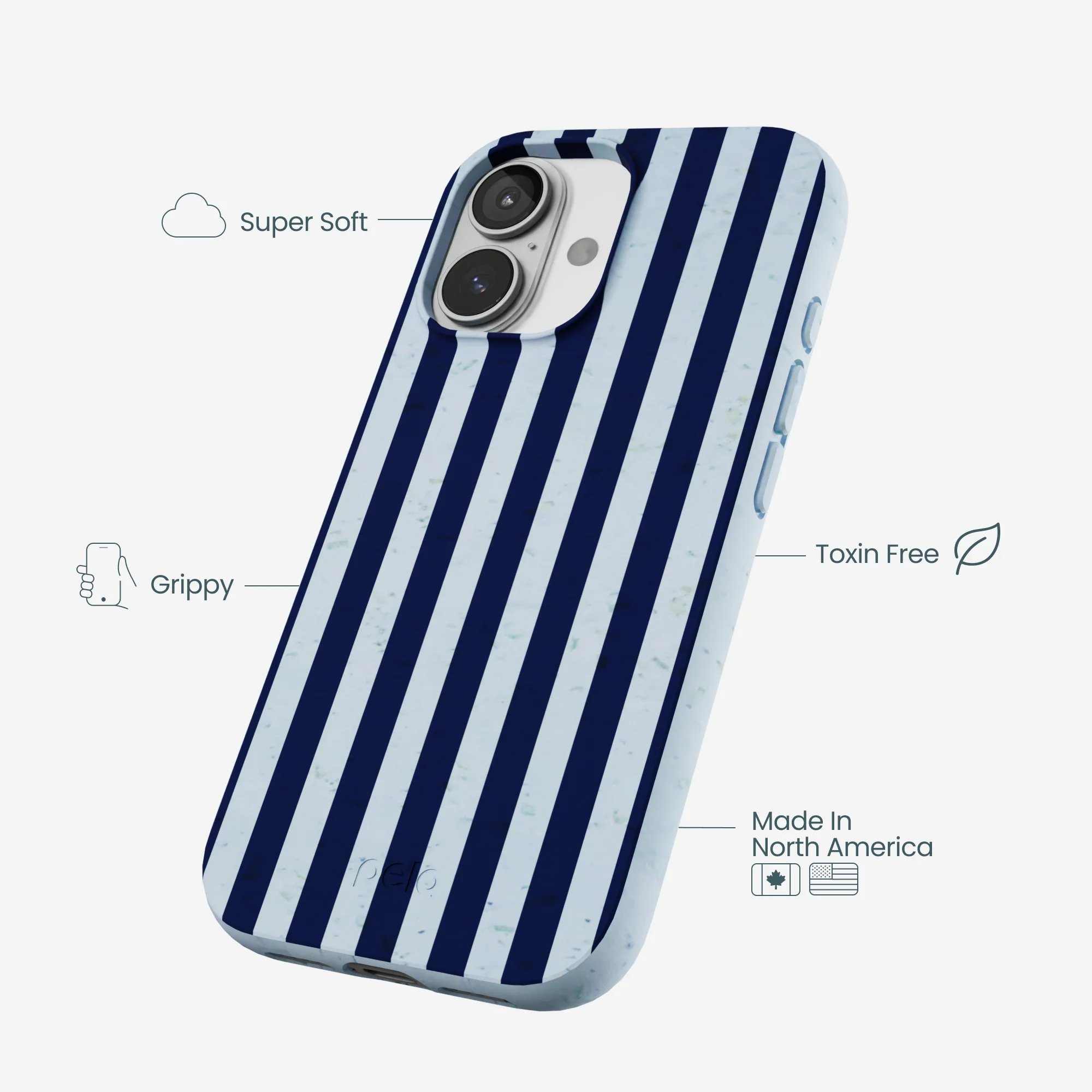 Powder Blue Navy Stripes iPhone 17 Case - Image 4