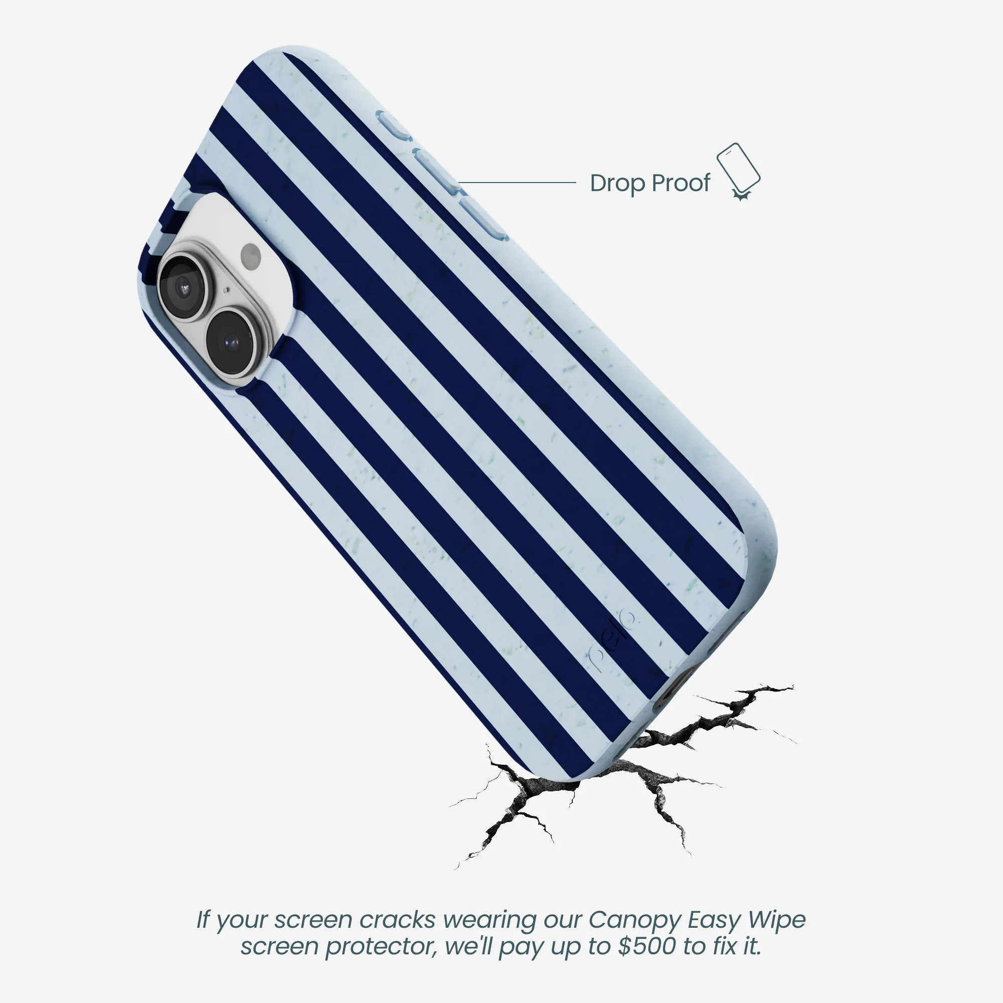 Powder Blue Navy Stripes iPhone 17 Case - Image 5