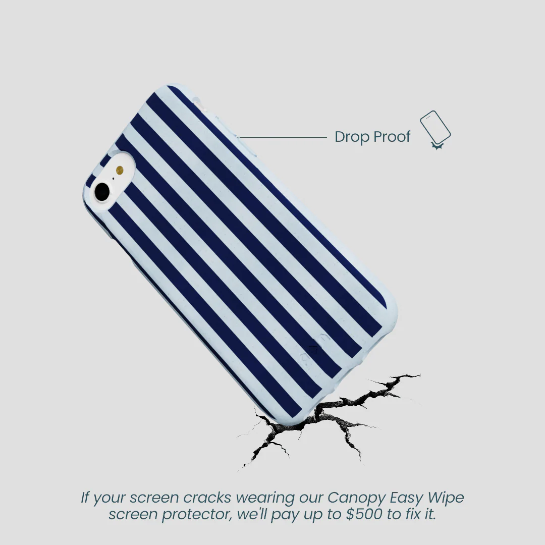 Powder Blue Navy Stripes iPhone 6/6s/7/8/SE Case - Image 5