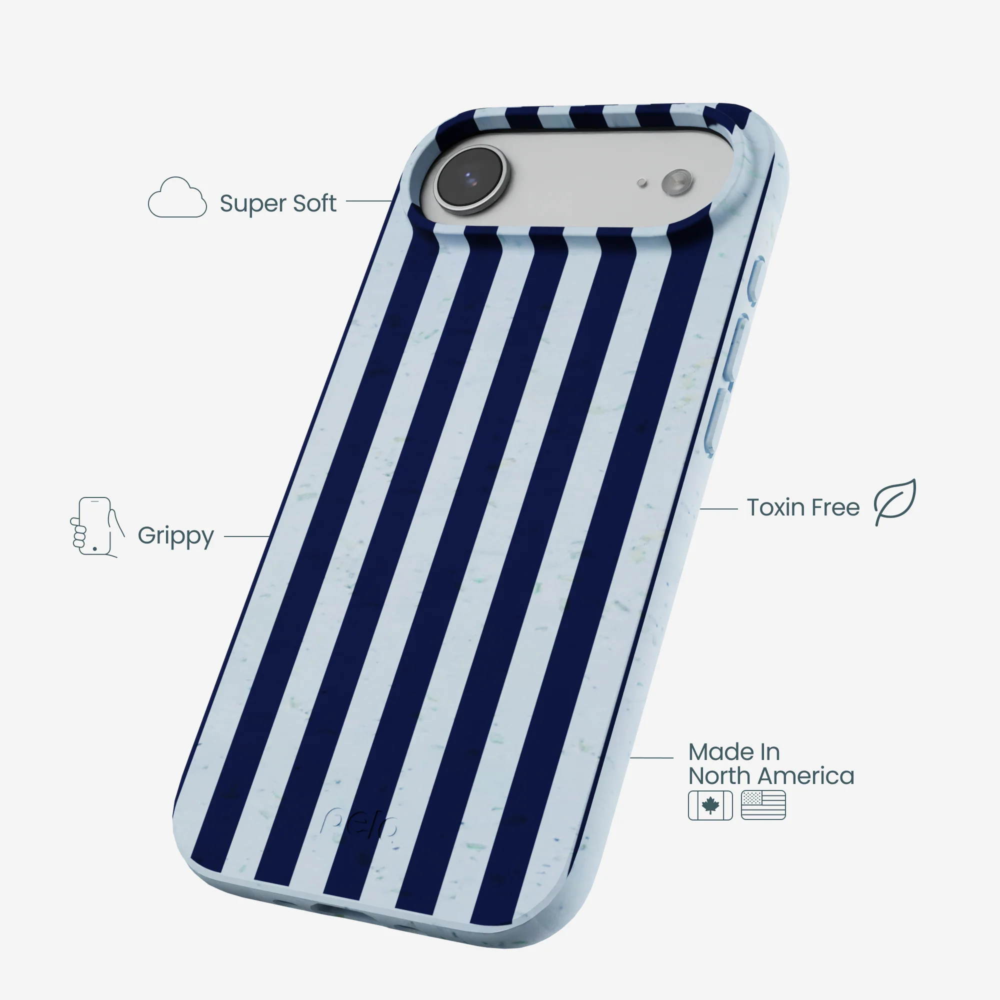 Powder Blue Navy Stripes iPhone Air Case - Image 4