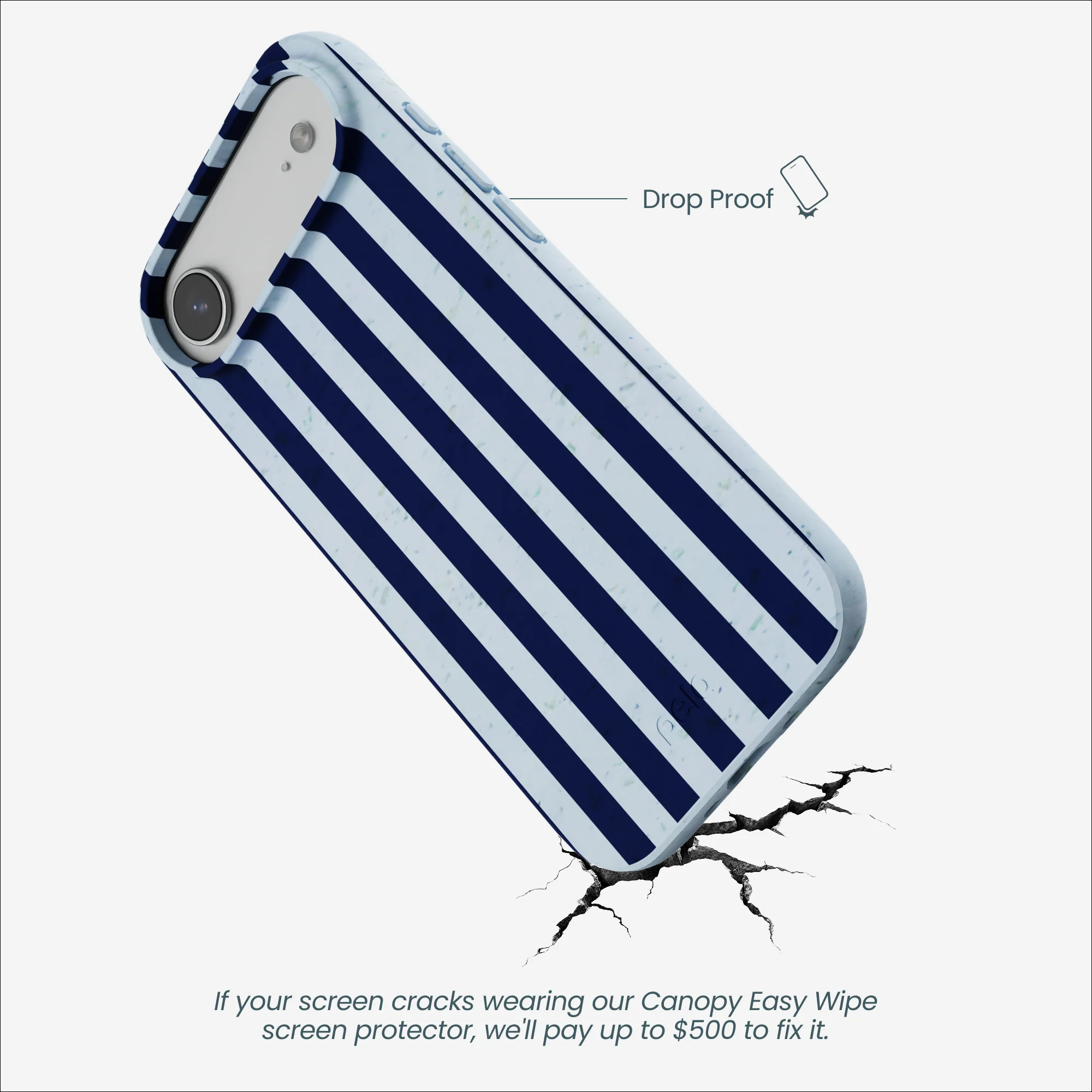 Powder Blue Navy Stripes iPhone Air Case - Image 5