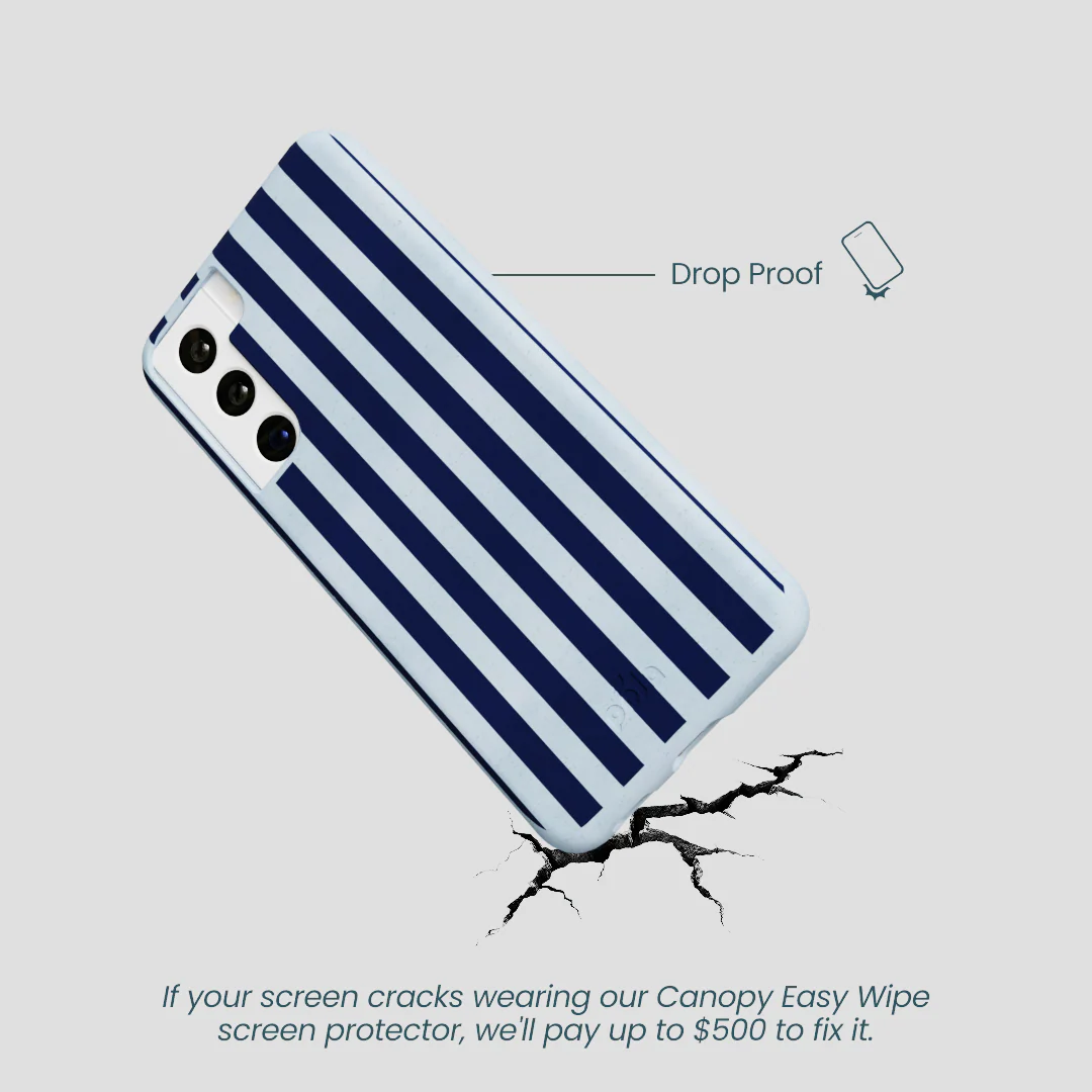 Powder Blue Navy Stripes Samsung Galaxy S22 Case - Image 4