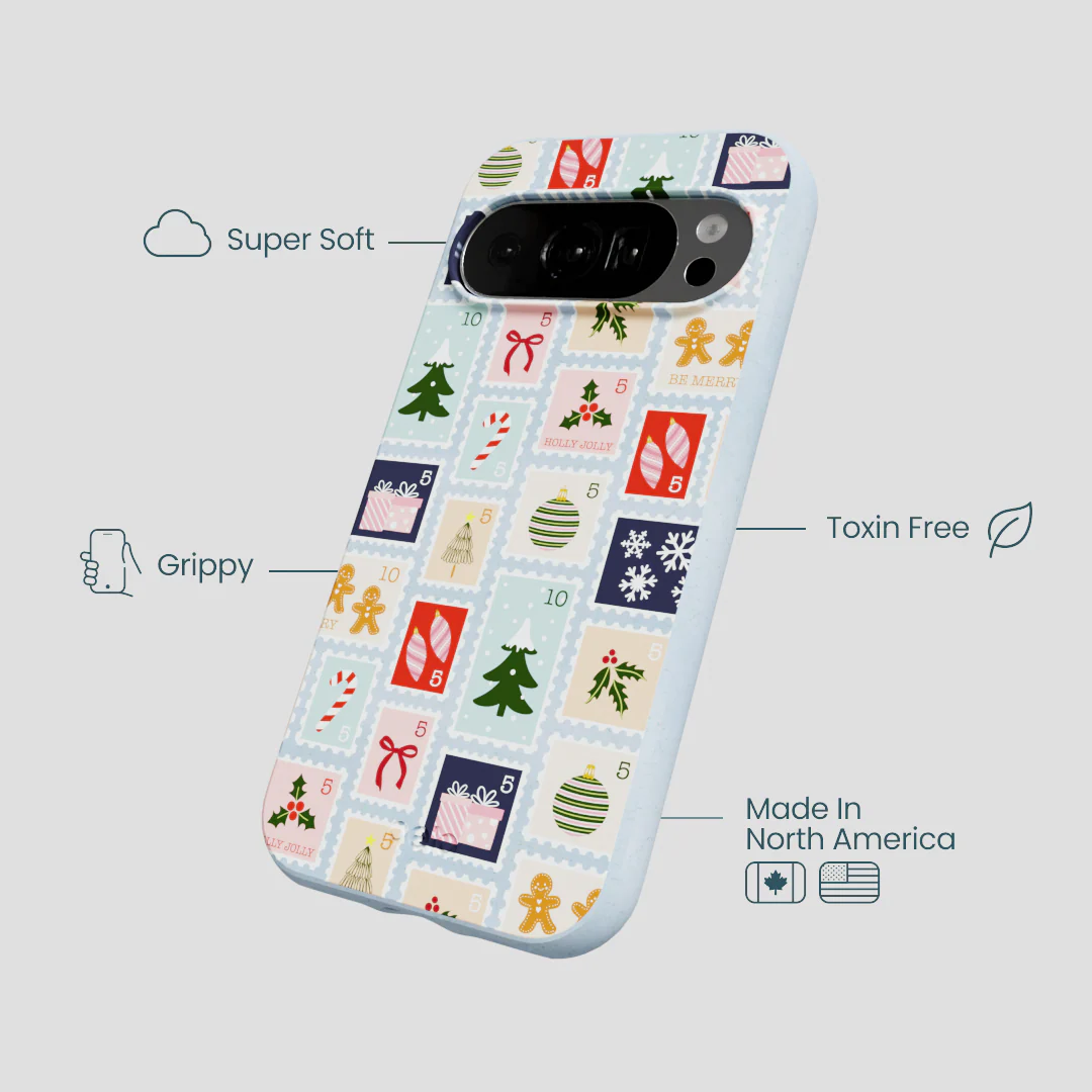 Powder Blue Noel Stamps Google Pixel 10/10 Pro Case - Image 4
