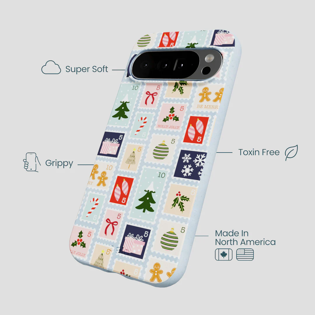 Powder Blue Noel Stamps Google Pixel 10 Pro XL Case - Image 4