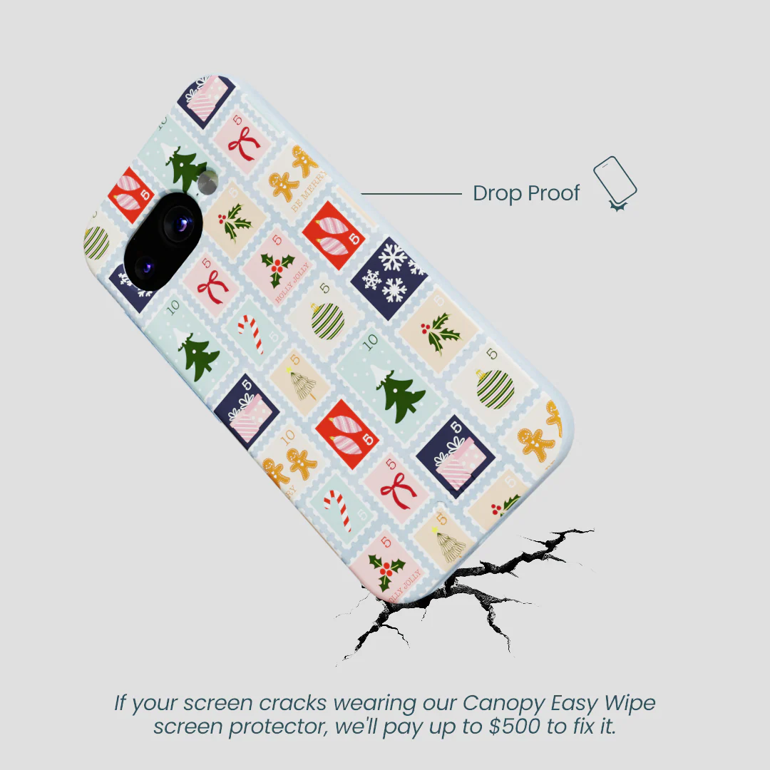 Powder Blue Noel Stamps Google Pixel 9a Case - Image 5