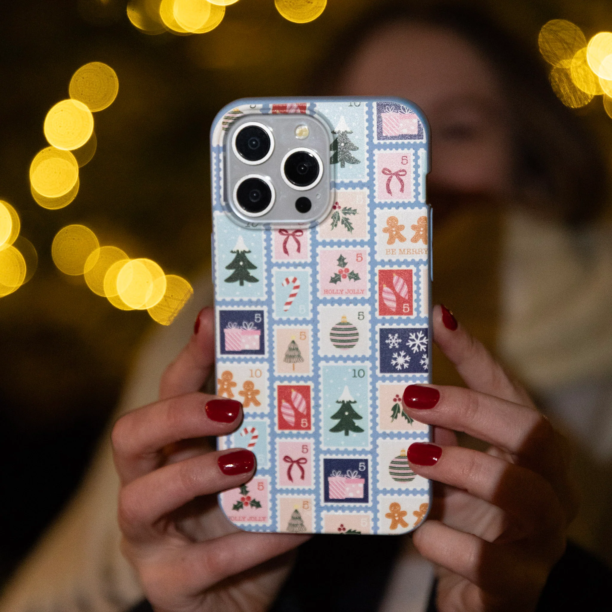 Powder Blue Noel Stamps Google Pixel 9a Case - Image 6