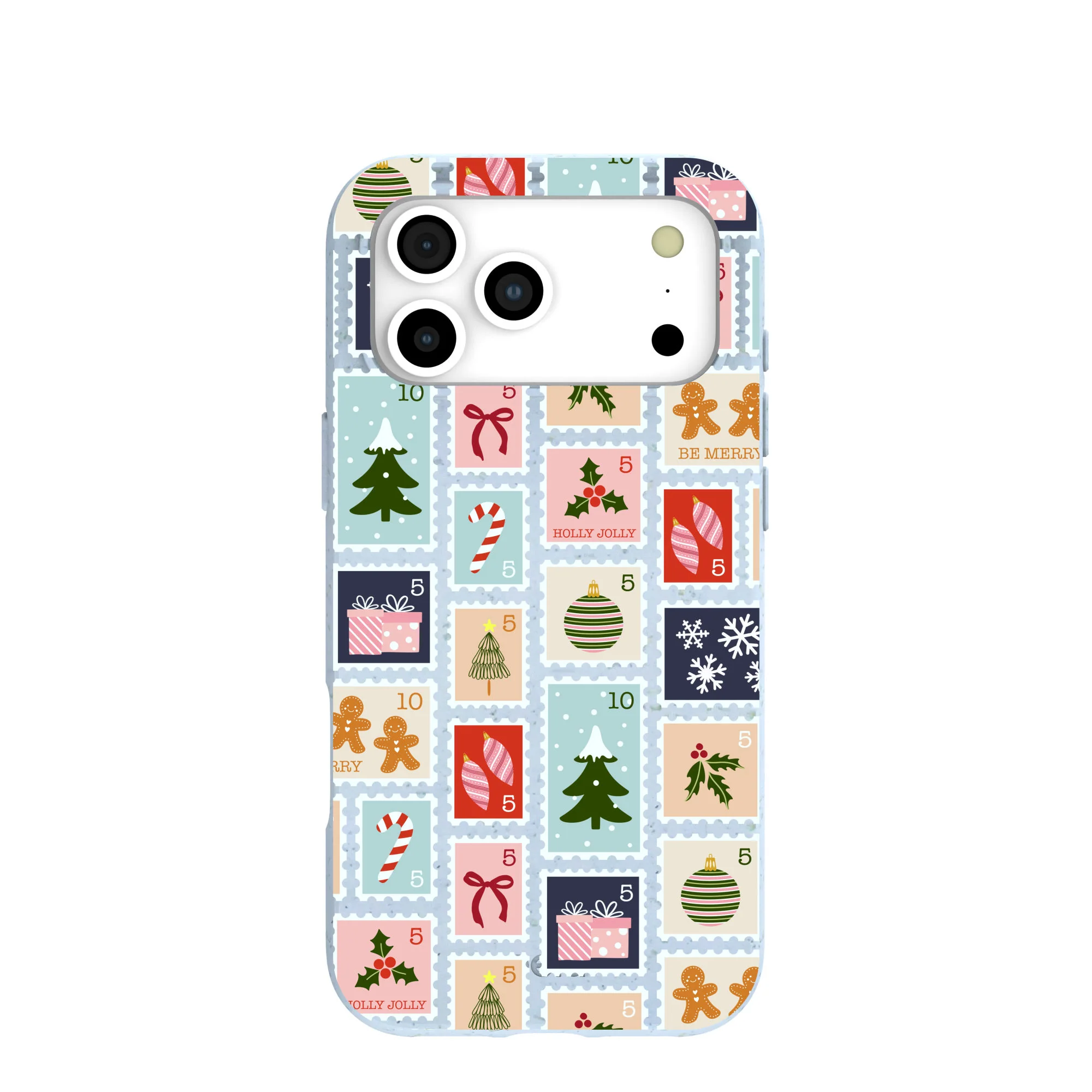 Powder Blue Noel Stamps iPhone 17 Pro Max Case