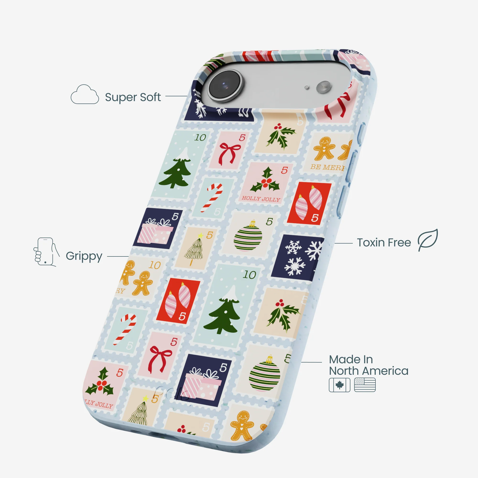 Powder Blue Noel Stamps iPhone Air Case - Image 4