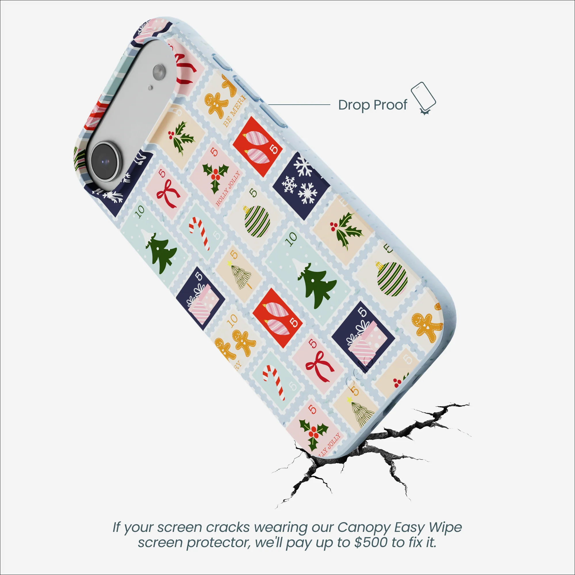 Powder Blue Noel Stamps iPhone Air Case - Image 5