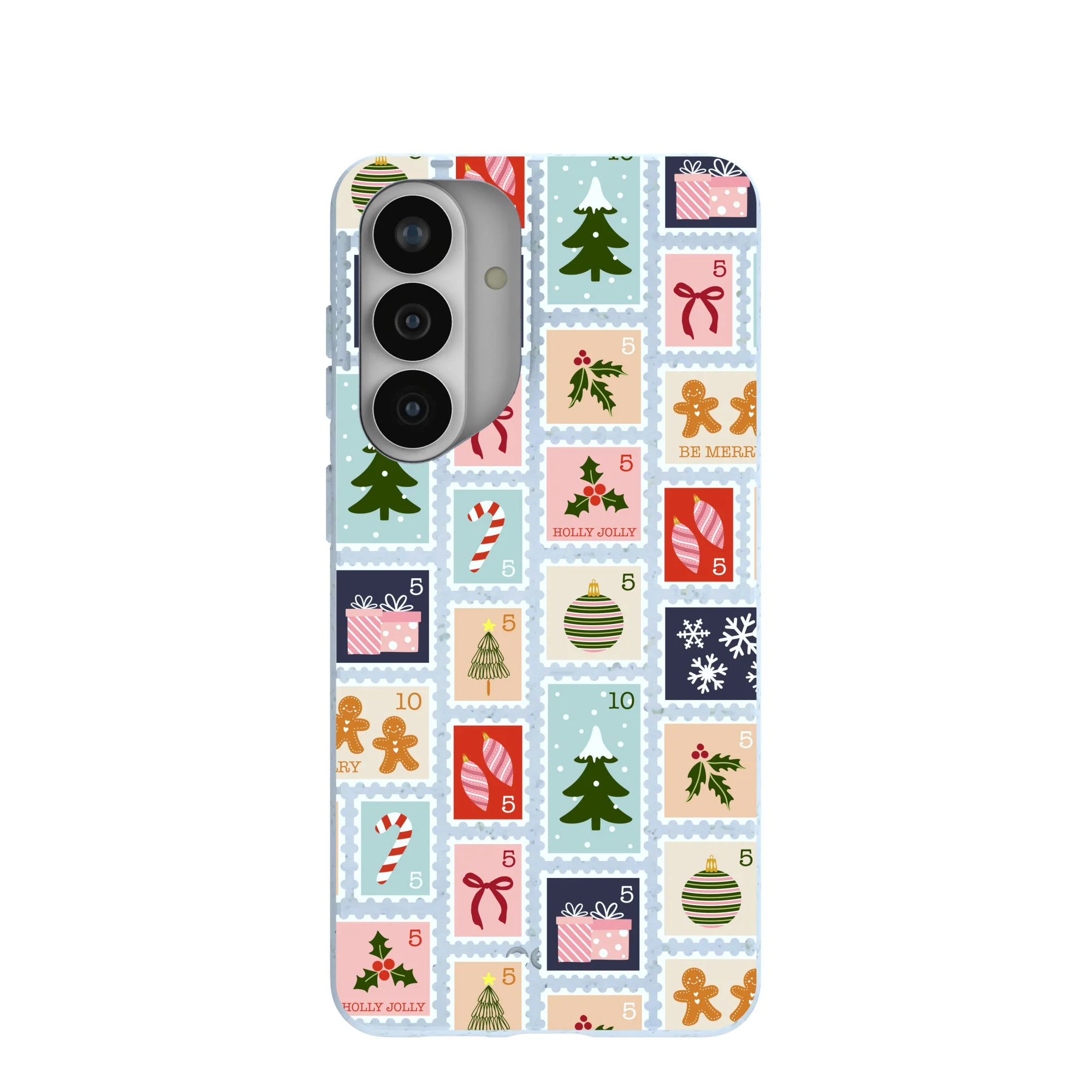 Powder Blue Noel Stamps Samsung Galaxy S26+(Plus) Case