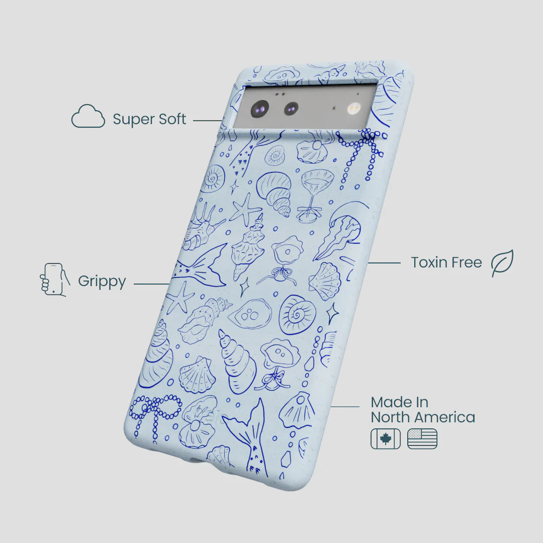 Powder Blue Ocean Charms Google Pixel 6 Case - Image 4