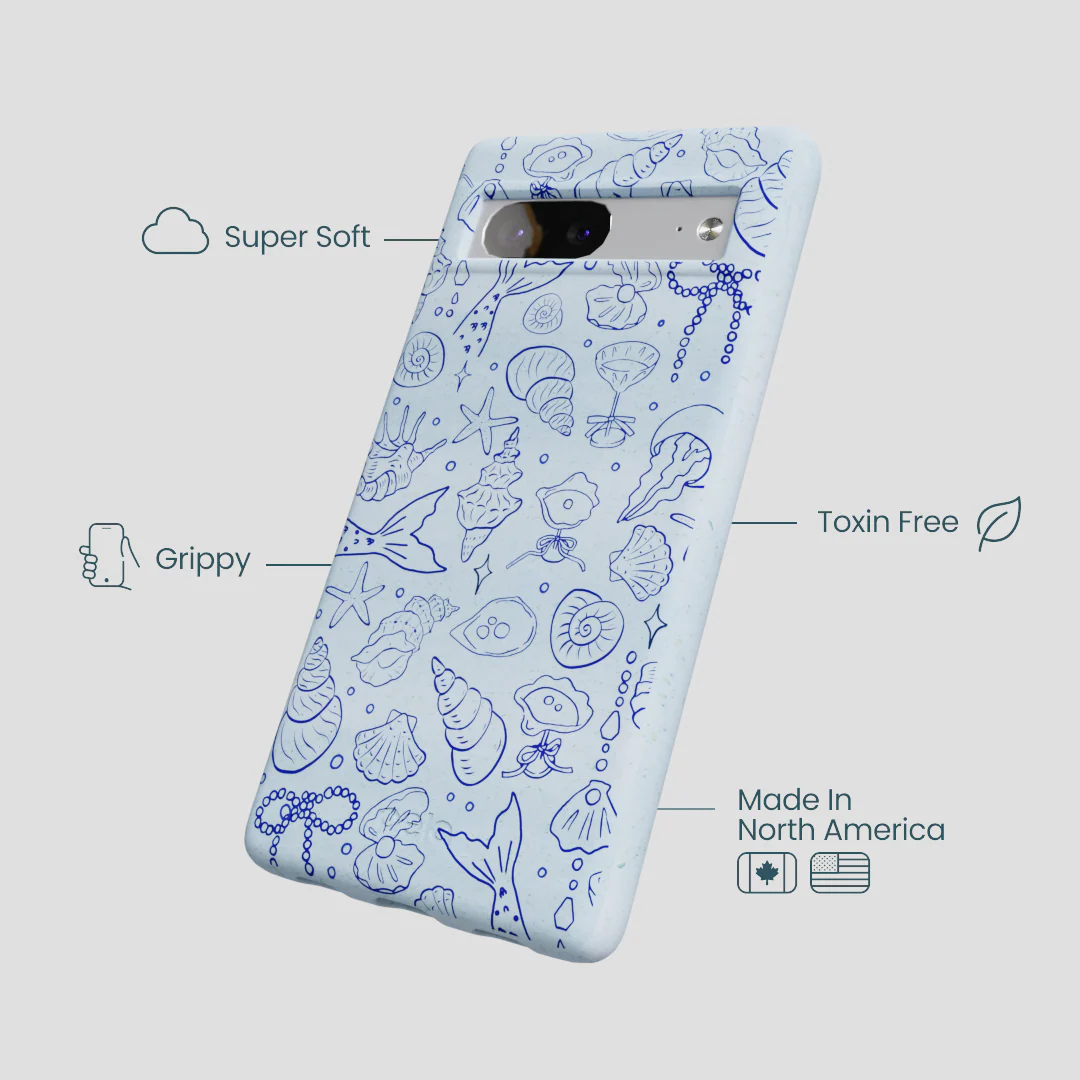 Powder Blue Ocean Charms Google Pixel 7a Case - Image 4