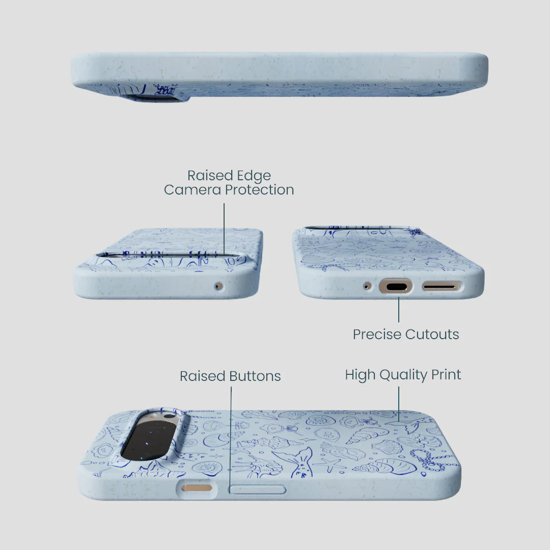 Powder Blue Ocean Charms Google Pixel 9/9 Pro Case - Image 3