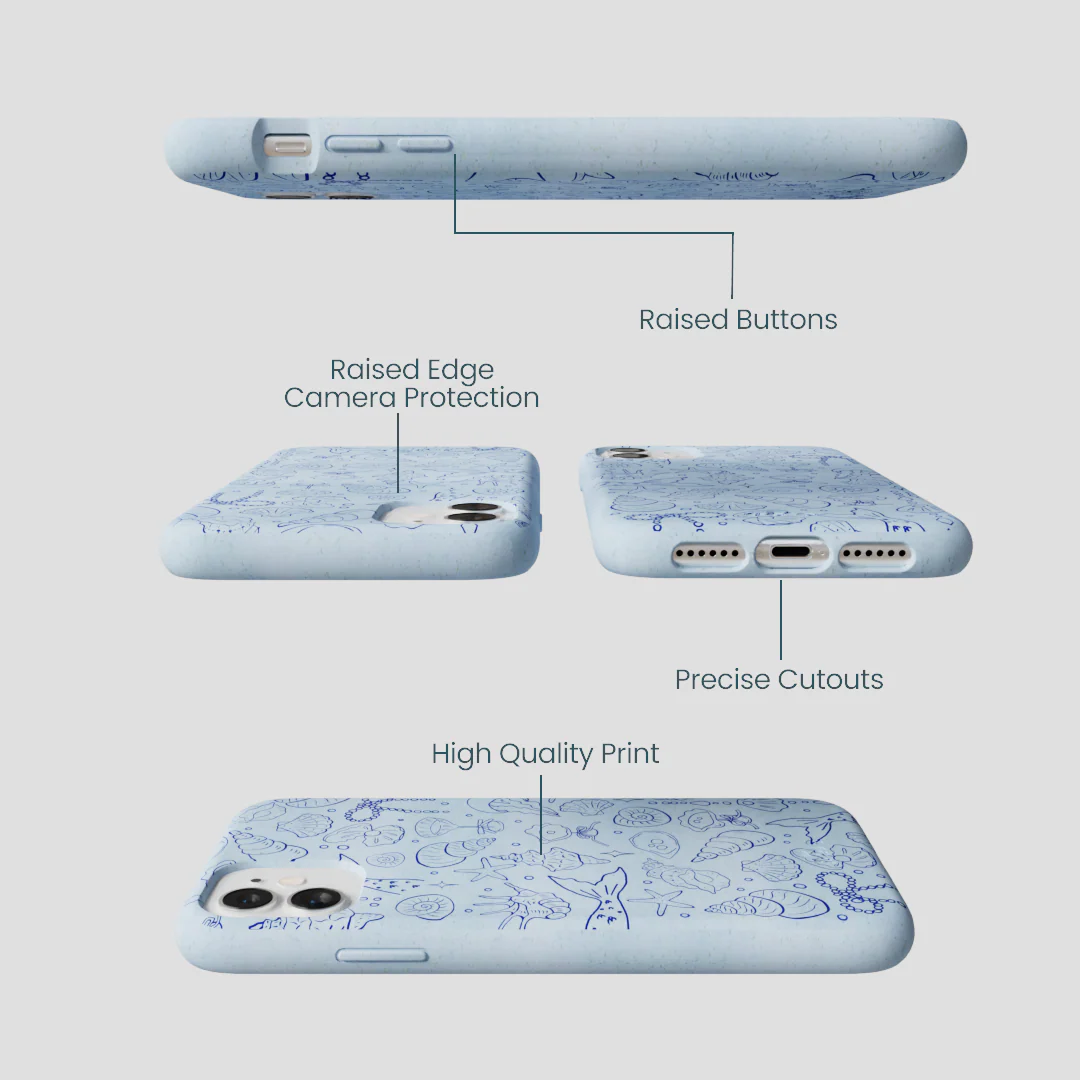 Powder Blue Ocean Charms iPhone 11 Case - Image 3