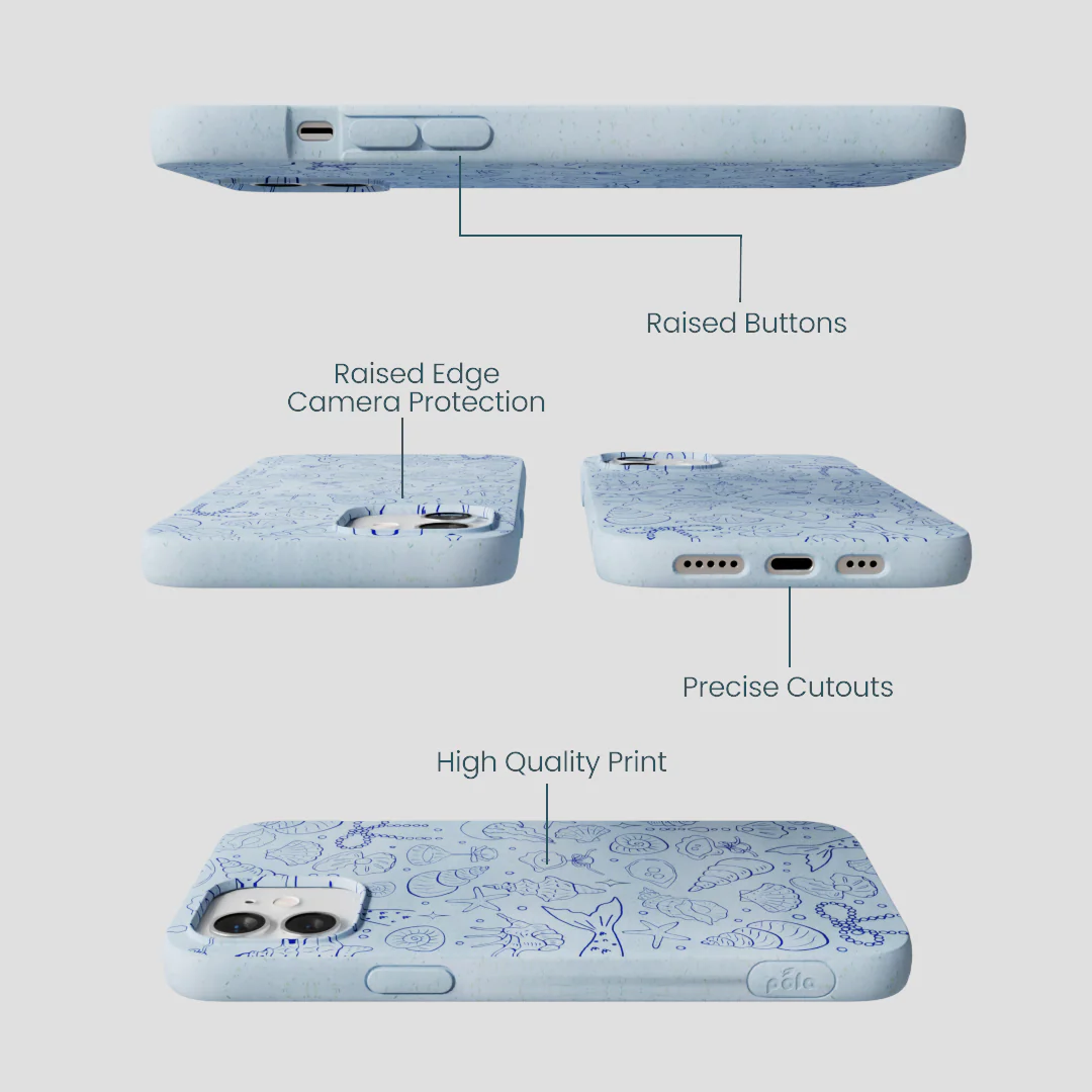 Powder Blue Ocean Charms iPhone 12/ iPhone 12 Pro Case - Image 3