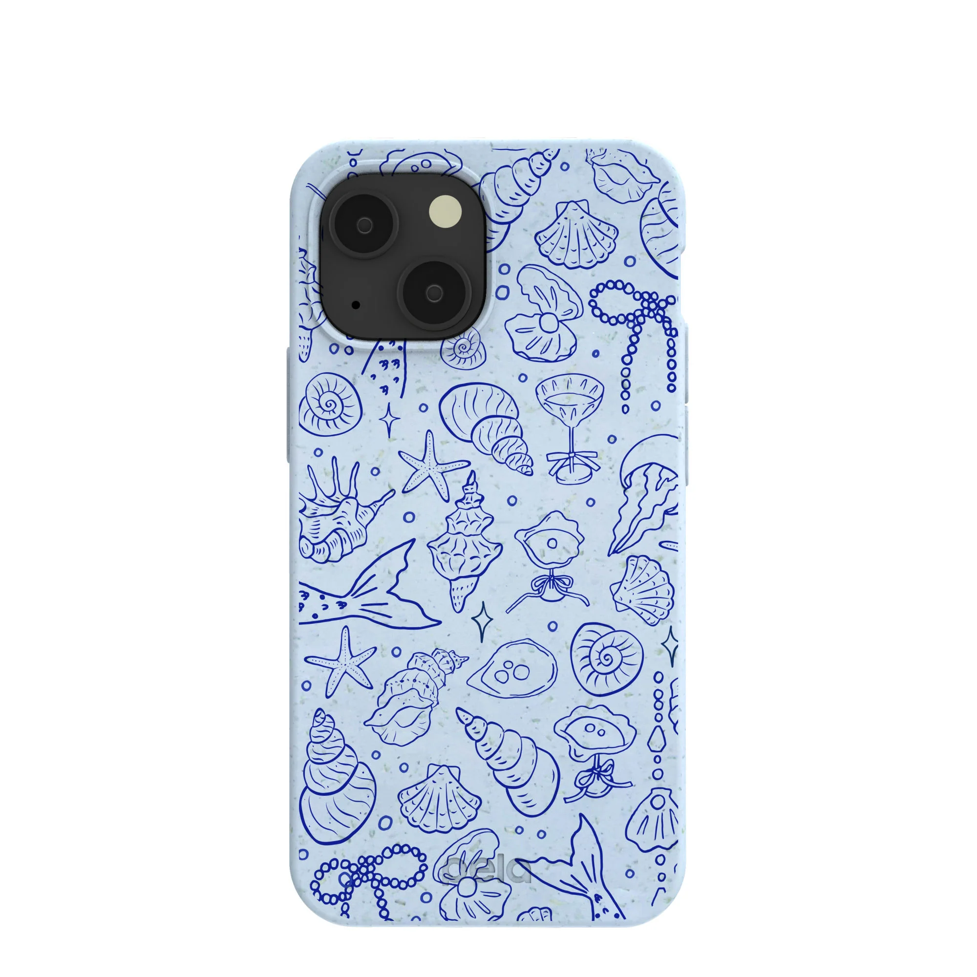 Powder Blue Ocean Charms iPhone 13 Mini Case