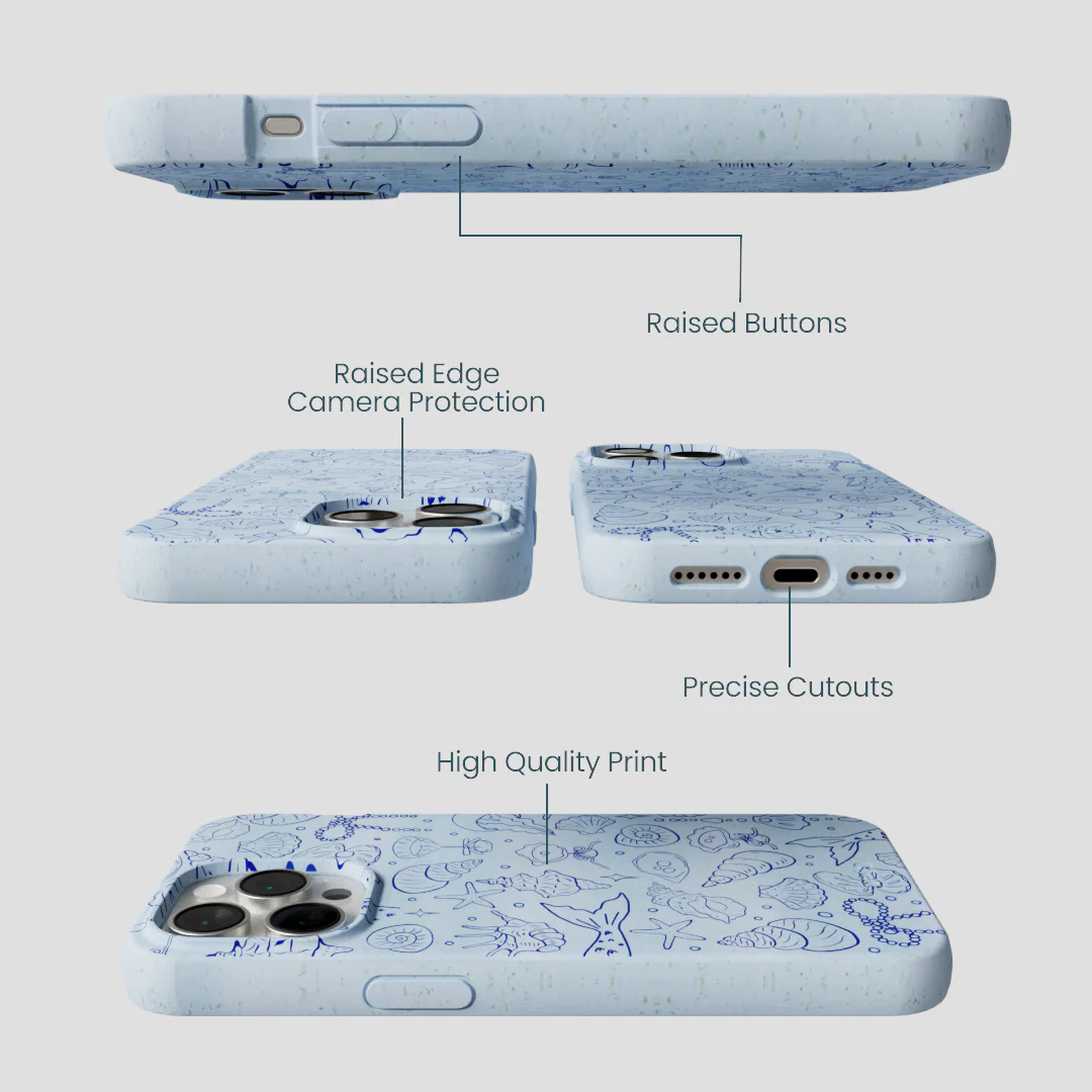 Powder Blue Ocean Charms iPhone 14 Pro Max Case - Image 3