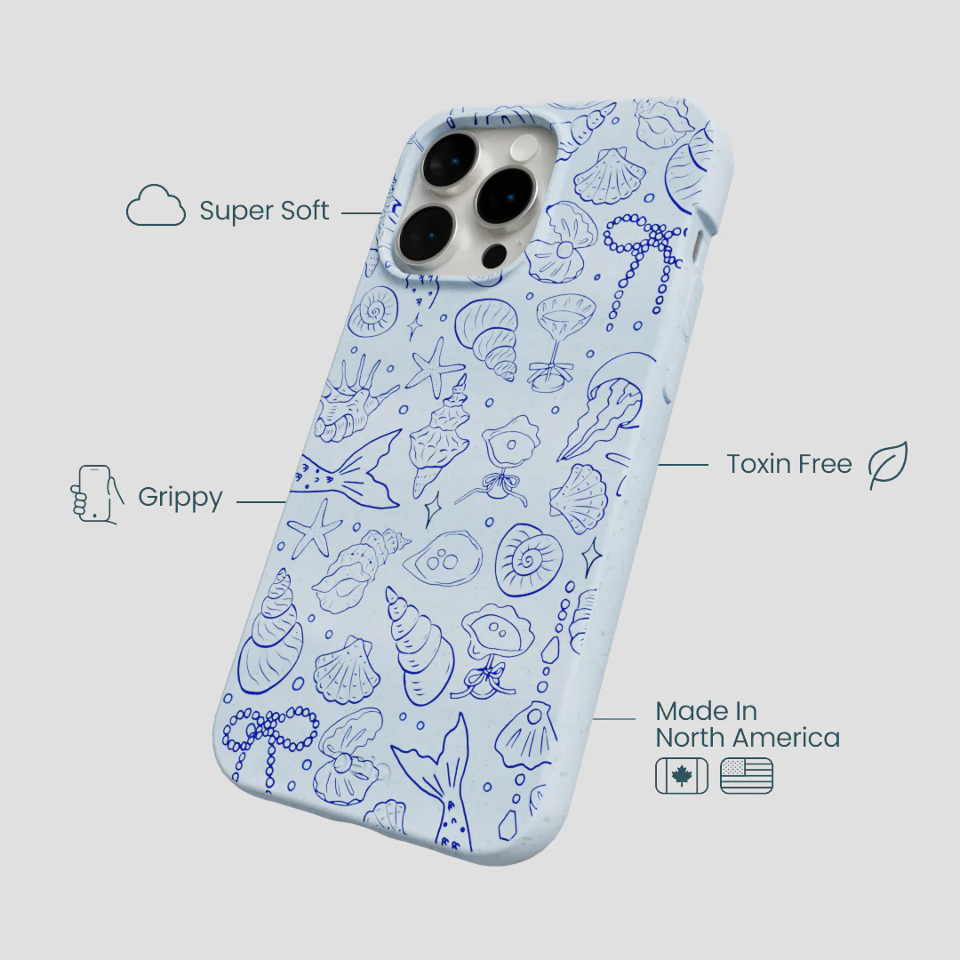 Powder Blue Ocean Charms iPhone 14 Pro Max Case - Image 4