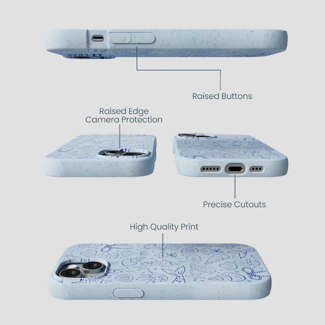 Powder Blue Ocean Charms iPhone 15 Case - Image 3