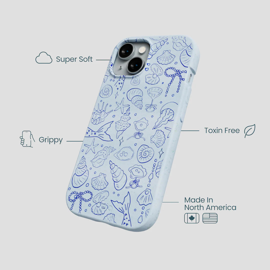 Powder Blue Ocean Charms iPhone 15 Case - Image 4
